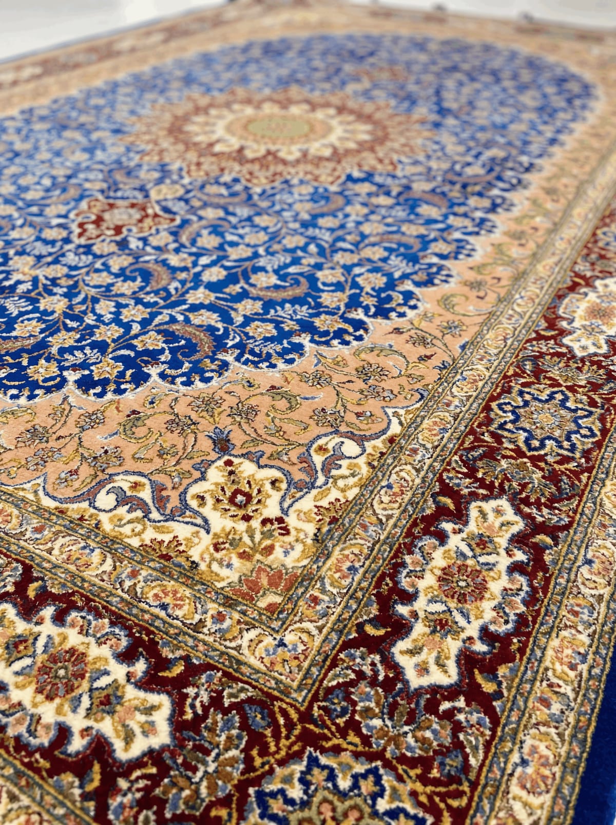 Vibrant Persian carpet colours restored after professional hand-washing