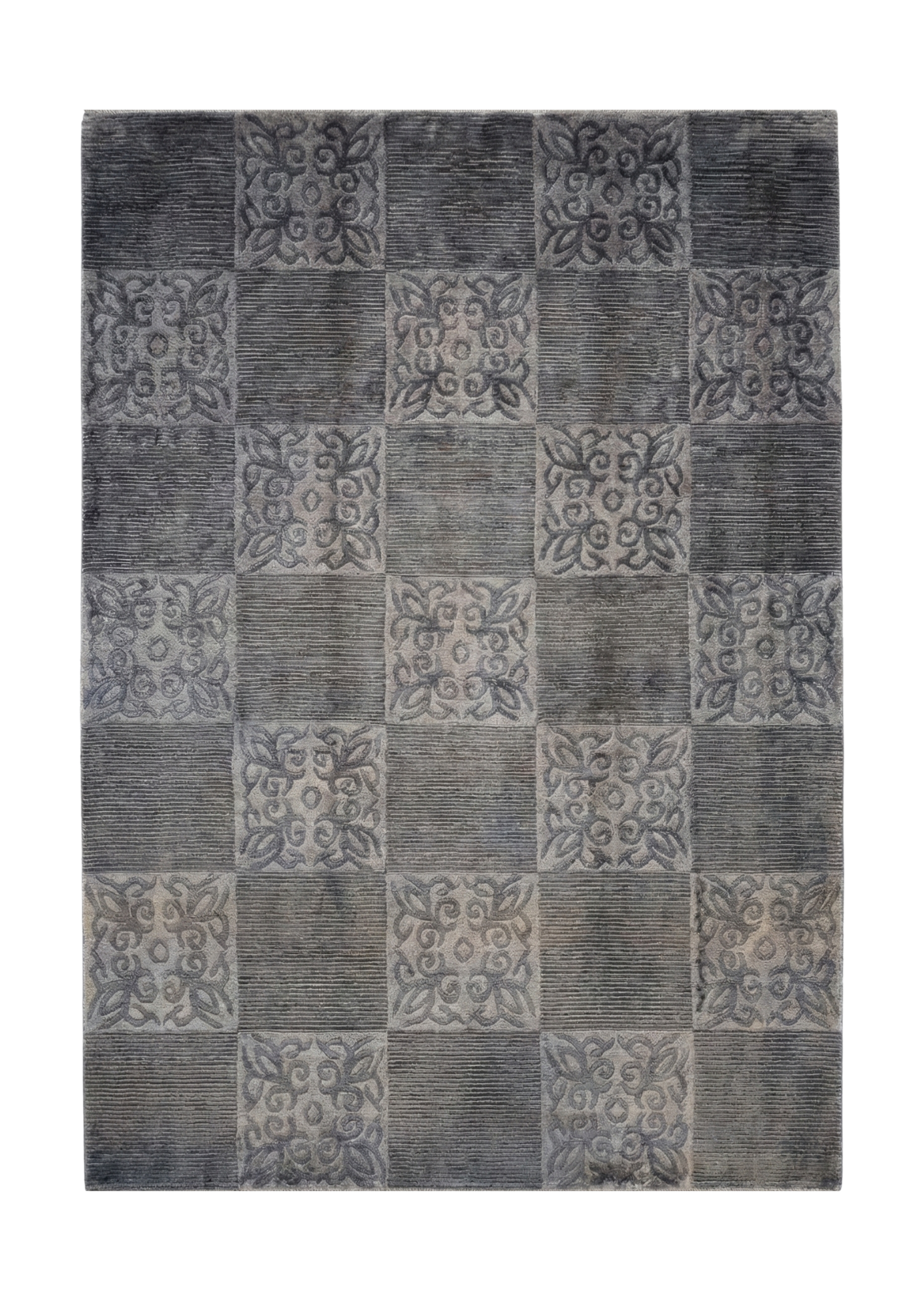 Carved Panel Rug, modern rug, 183 × 274 cm (6'0" × 9'0"), Silk & Wool