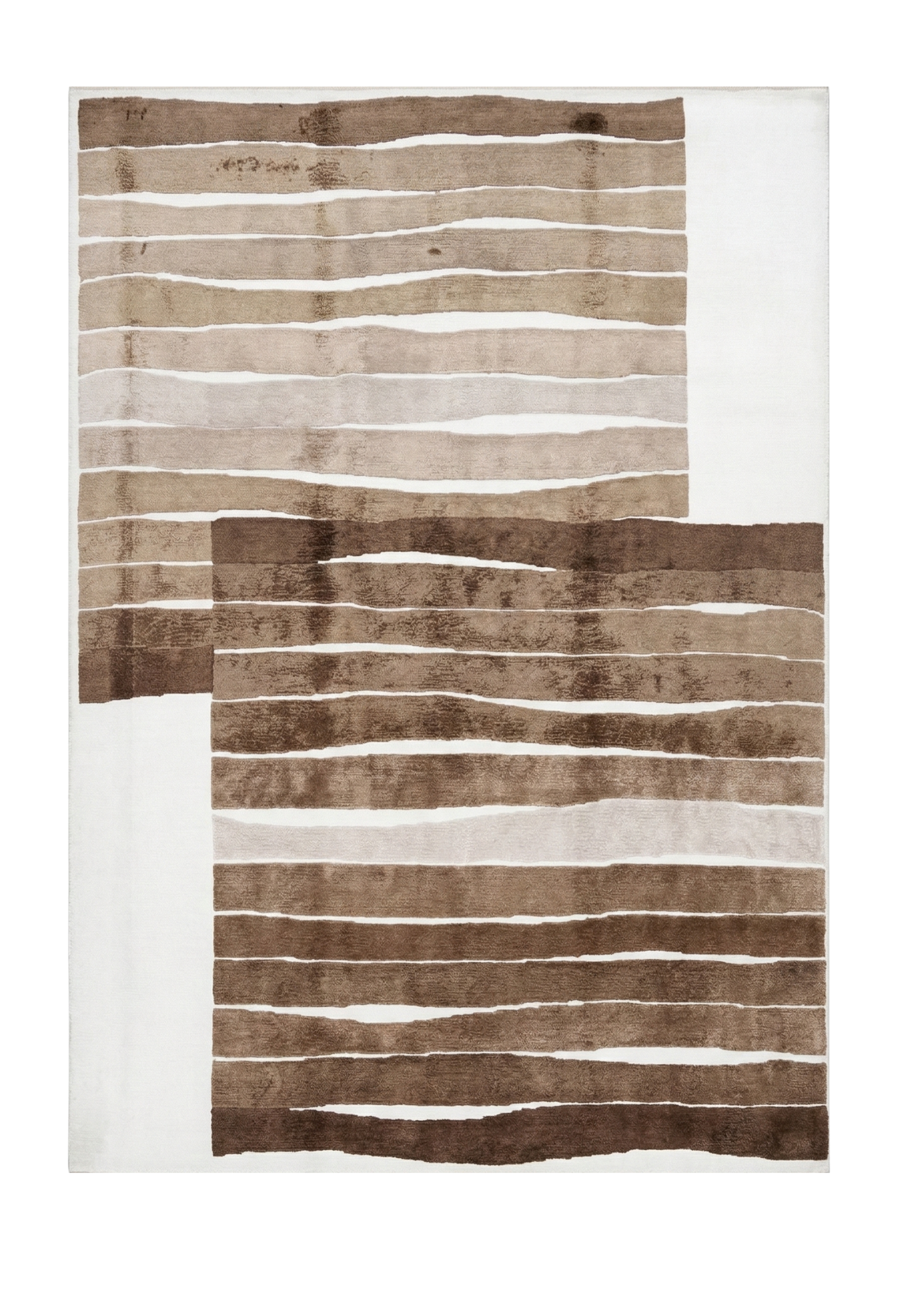 Abstract Stripe Rug, modern rug, 183 × 274 cm (6'0" × 9'0"), Silk & Wool
