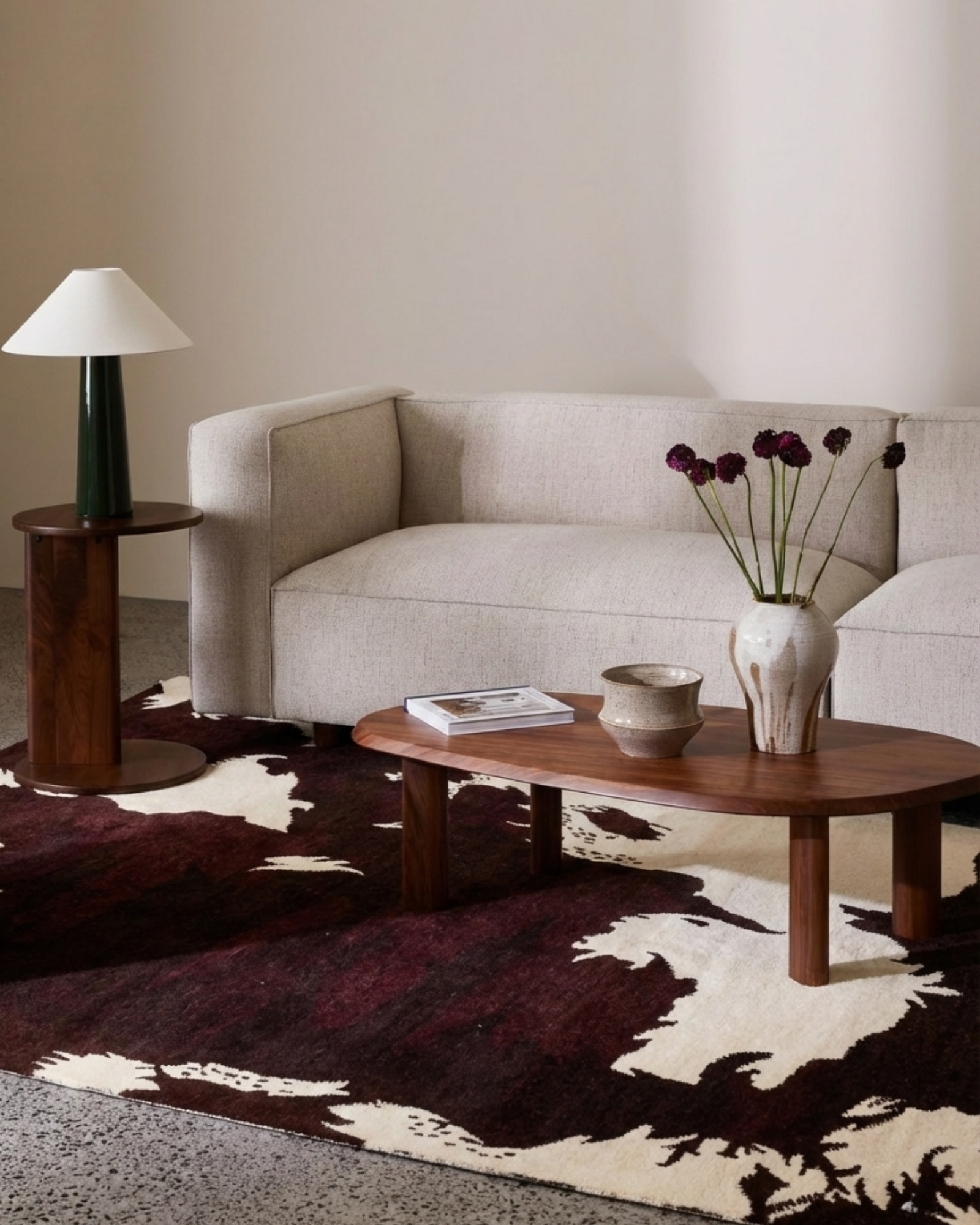 Gabbeh-Style Abstract Organic Rug, Iran modern rug, in red / burgundy, Wool, 183 × 274 cm (6'0" × 9'0"), Nasim Carpets Malaysia — view 2