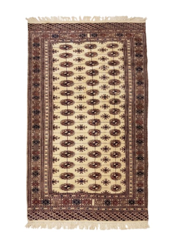 Vintage Turkmen Bokhara Tekke Gul Medallions, tribal rug, 1.2 × 1.8 m (3'11" × 5'11"), Wool