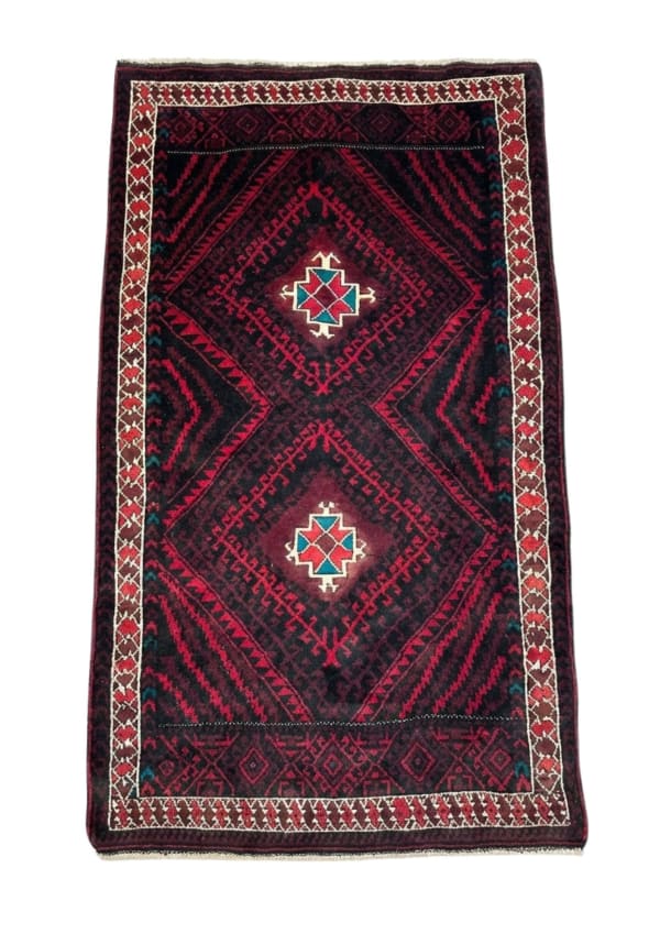 Afghan Balochi Diagonal Stripe, tribal rug, 121 × 182 cm (4'0" × 6'0"), Wool