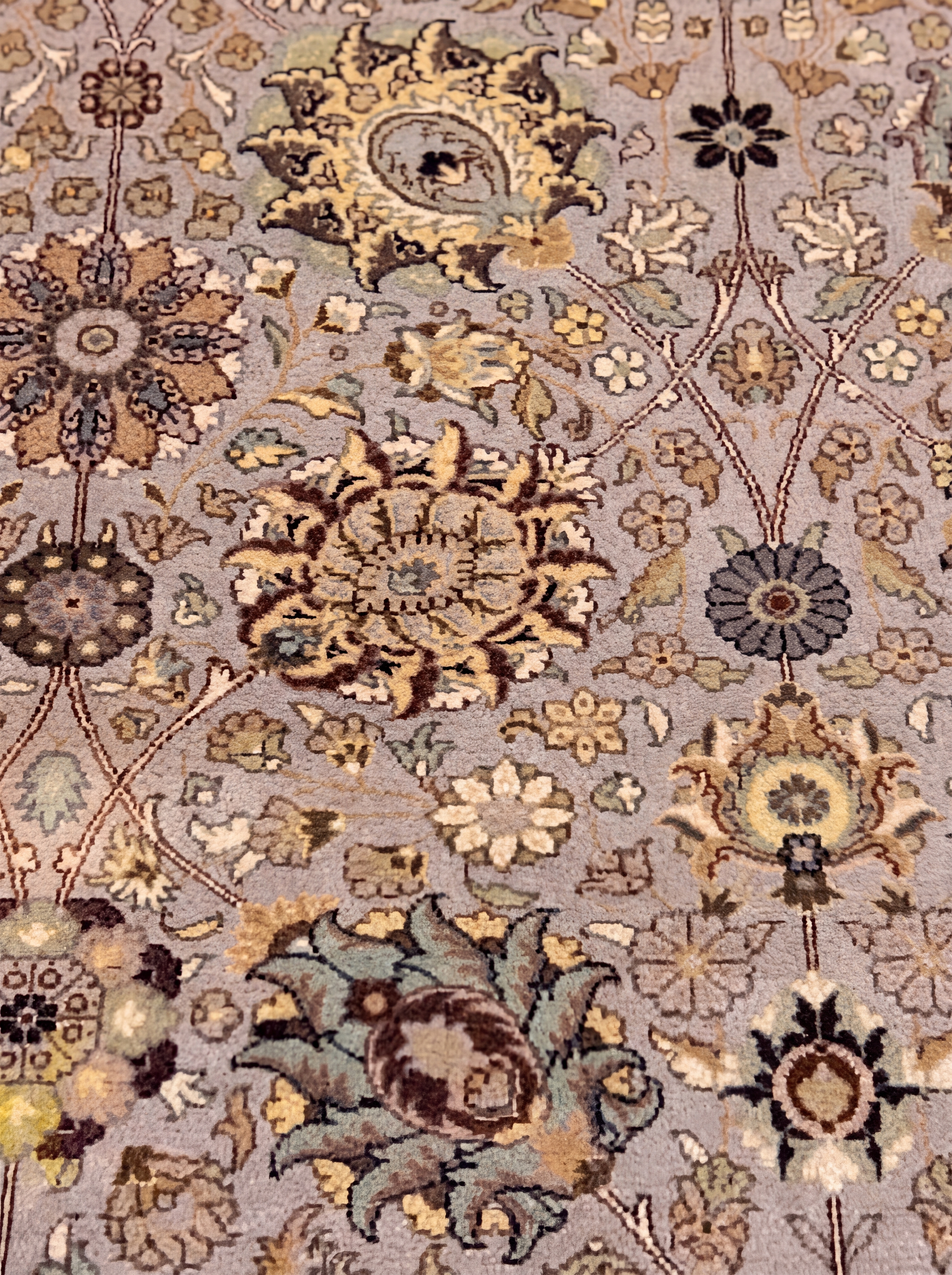 Qum All-Over Floral Steel Blue, Qum, Iran persian rug, in steel blue, Wool, 213 × 305 cm (7'0" × 10'0"), Nasim Carpets Malaysia — view 4