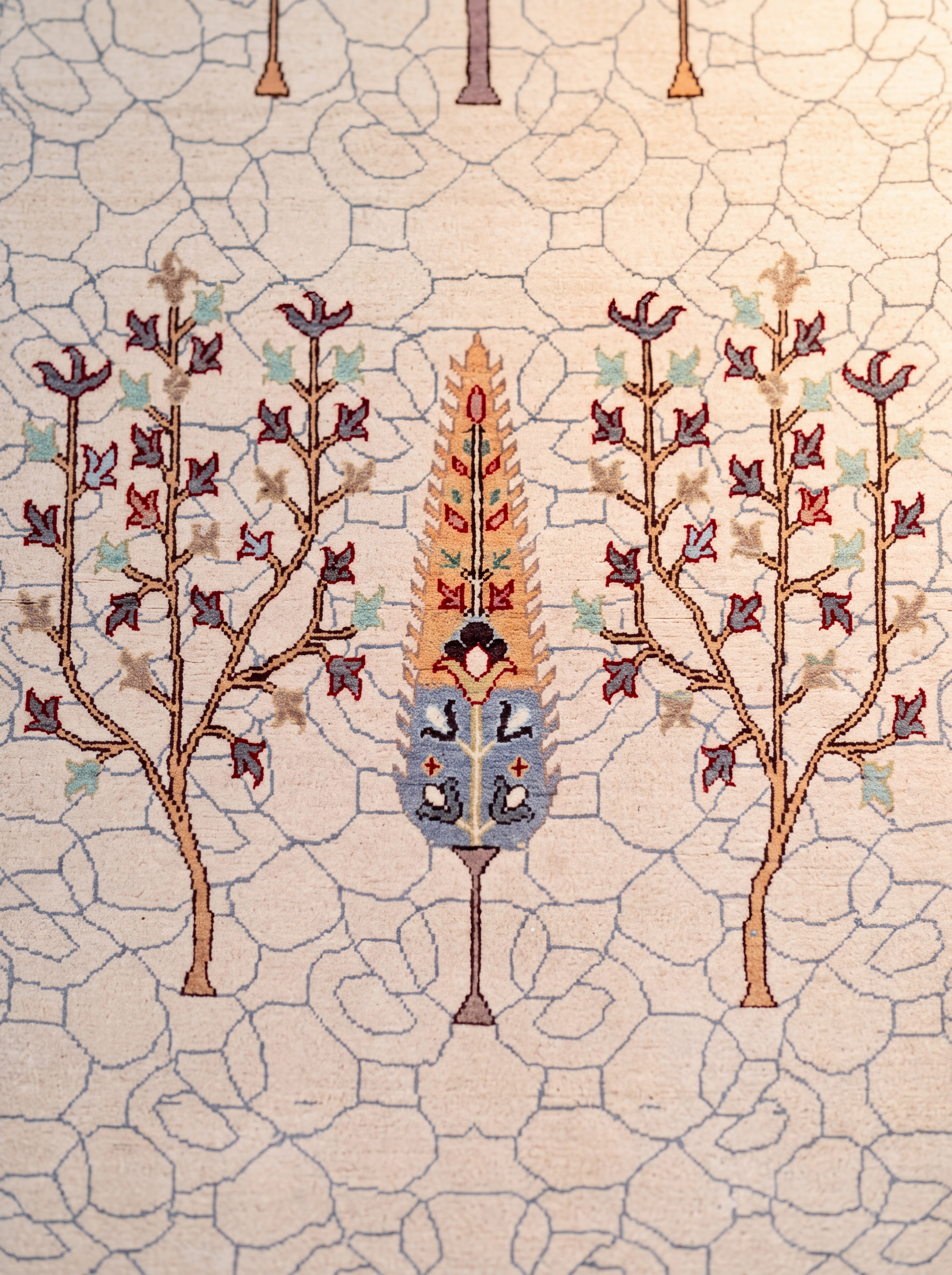 Ottoman Tree of Life Ivory Runner, Istanbul, Turkey (Ottoman Court Style) tribal rug, in antique ivory, Wool, 280 × 98 cm (9'2" × 3'3"), Nasim Carpets Malaysia — view 3