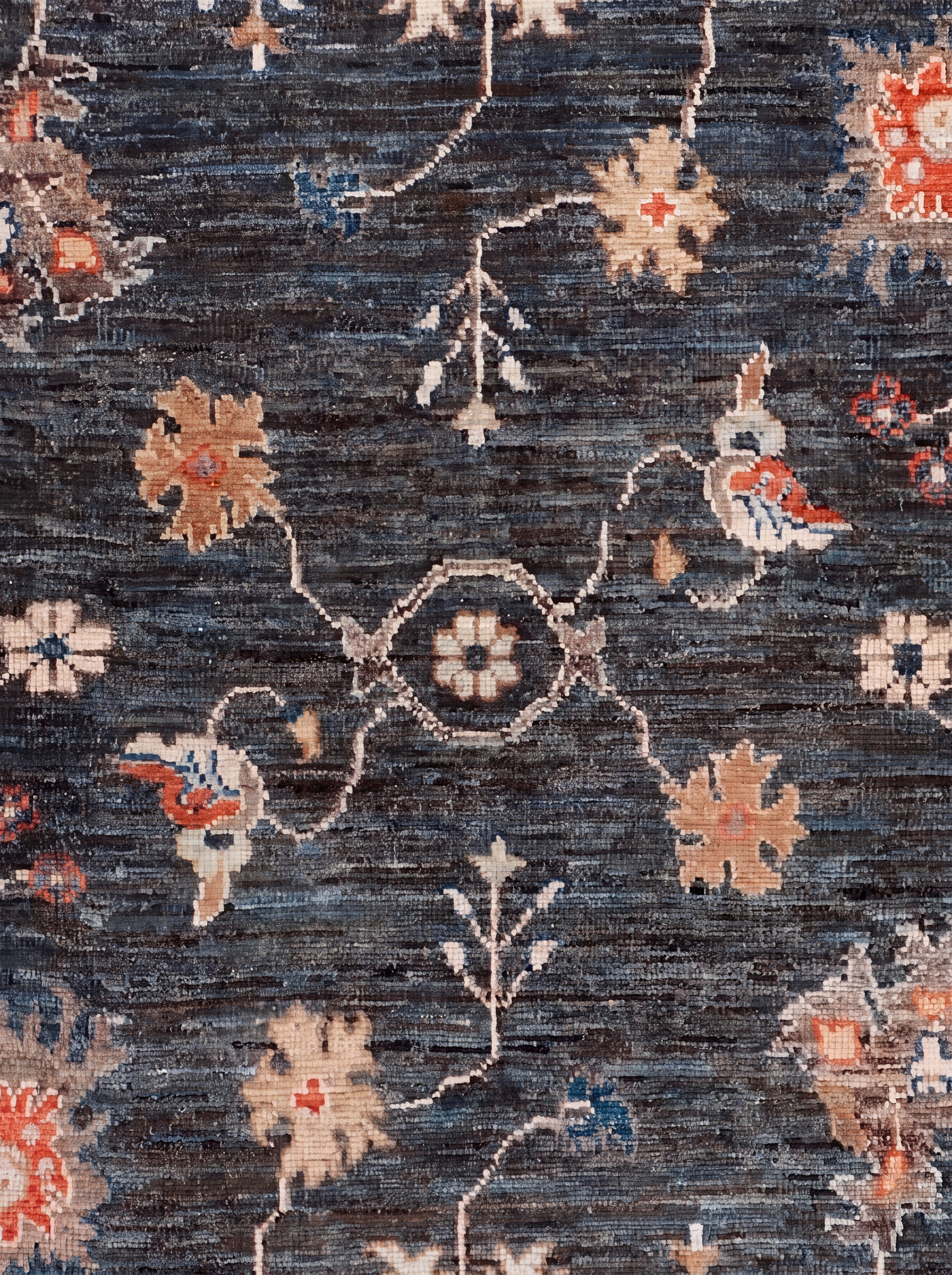 Ziegler Oushak Allover Midnight Blue, Peshawar, Pakistan (Ziegler-Oushak tradition) tribal rug, in midnight navy, Wool, 269 × 180 cm (8'10" × 5'11"), Nasim Carpets Malaysia — view 3