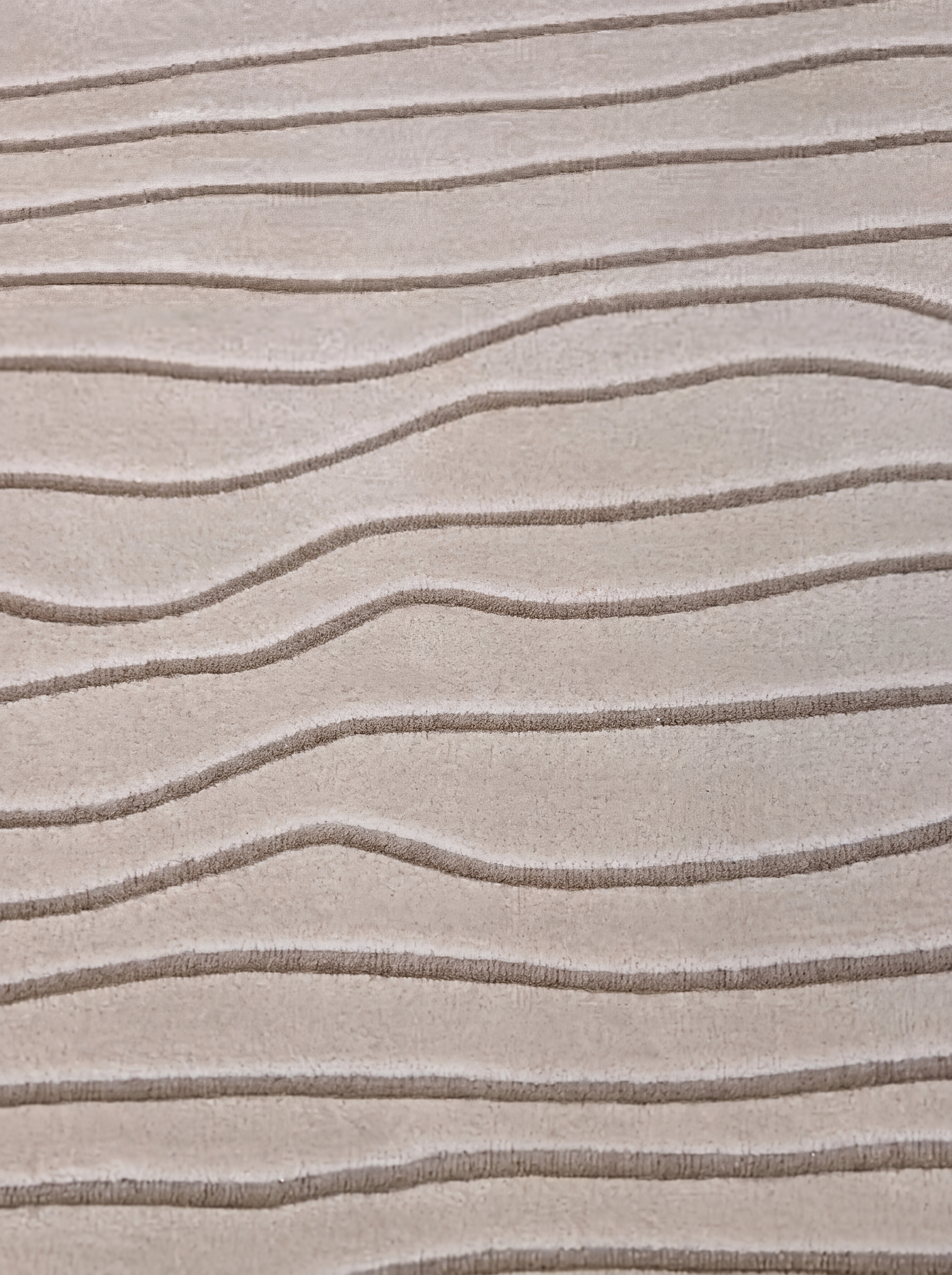 Contemporary Wave Stripe Linen, Contemporary Studio, India modern rug, in warm linen, Wool, 213 × 305 cm (7'0" × 10'0"), Nasim Carpets Malaysia — view 3