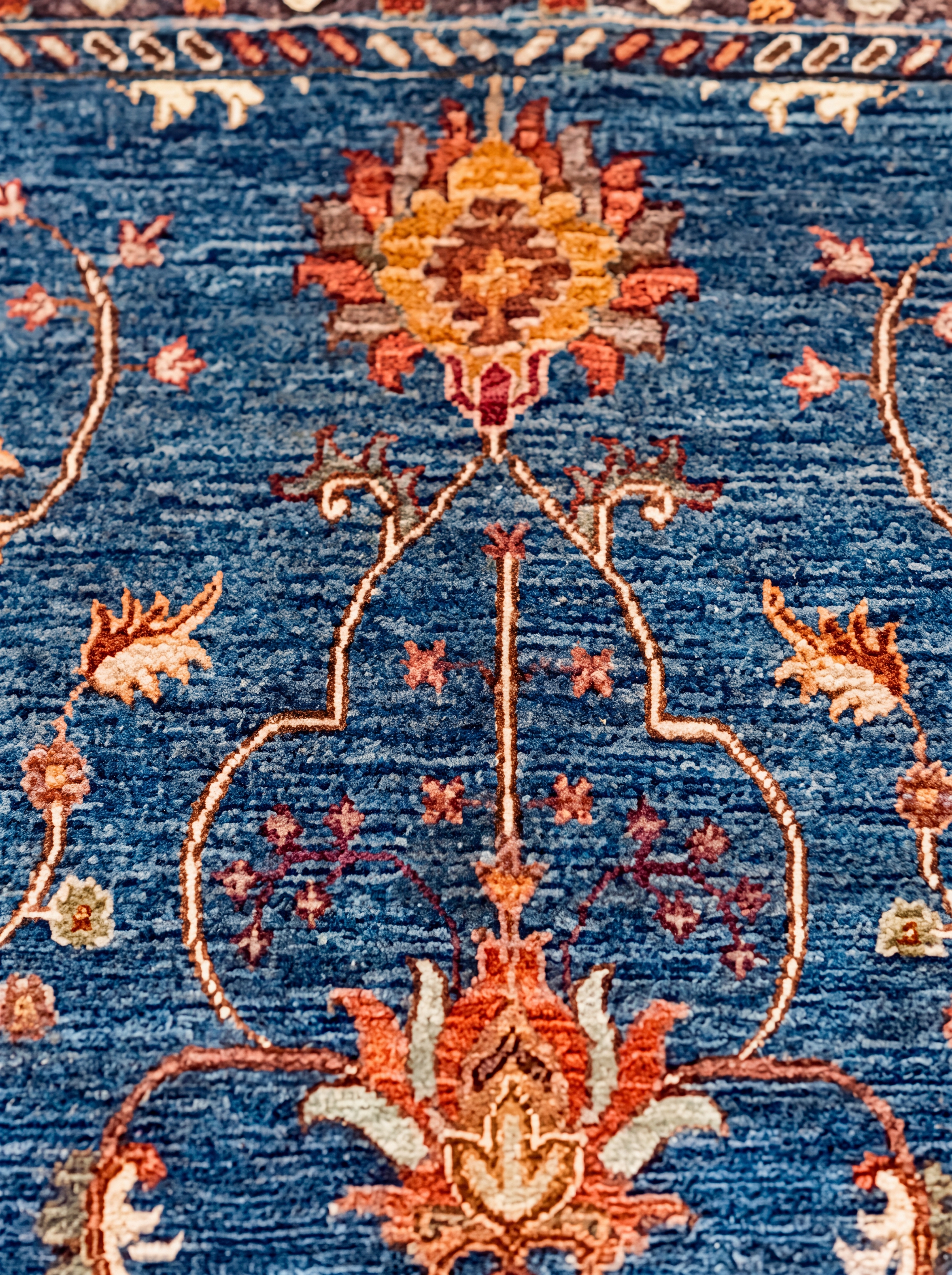 Ziegler Mamluk Vine Scroll Indigo, Afghan Ziegler / Chobi, Afghanistan tribal rug, in indigo blue, Wool, 159 × 213 cm (5'3" × 7'0"), Nasim Carpets Malaysia — view 3