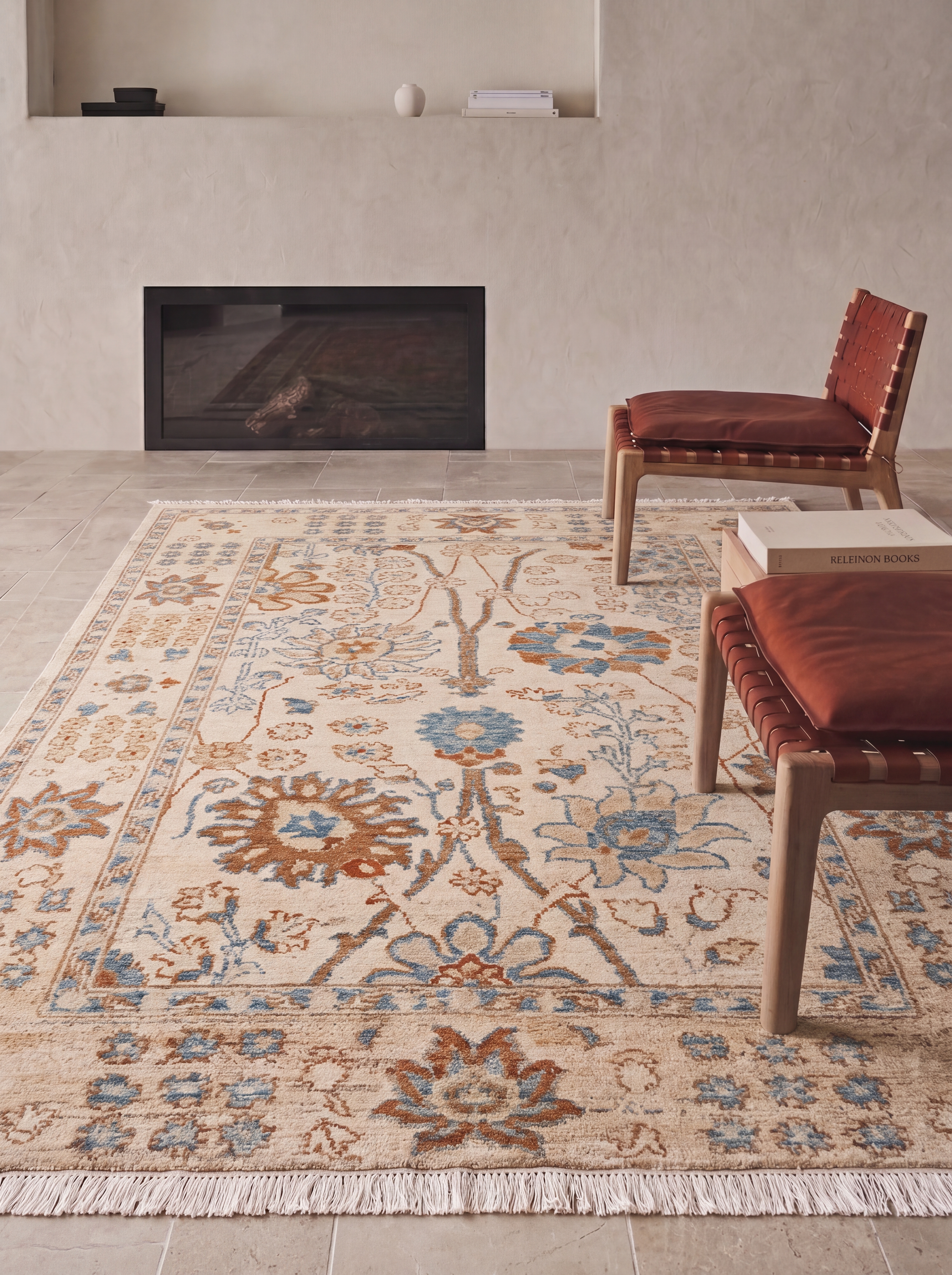 Ziegler Floral Tree-of-Life Ivory, Peshawar, Pakistan (Ziegler/Sultanabad revival tradition) tribal rug, in antique ivory, Wool, 184 × 118 cm (6'0" × 3'10"), Nasim Carpets Malaysia — view 2