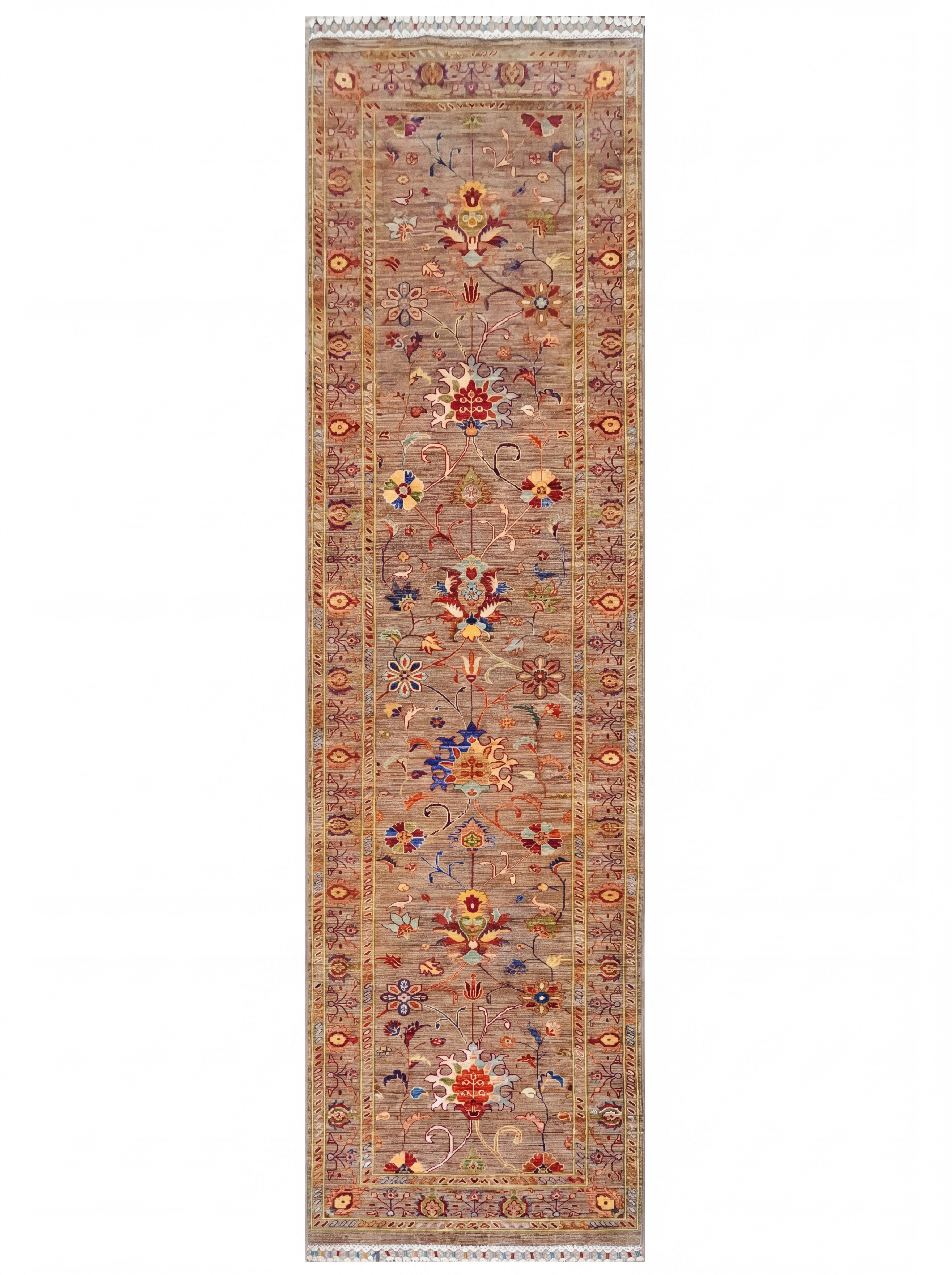 Ziegler Sultanabad Floral Runner Camel, Sultanabad (Arak), Iran — Ziegler Workshop Tradition tribal rug, in camel beige, Wool, 296 × 85 cm (9'9" × 2'9"), Nasim Carpets Malaysia — view 1