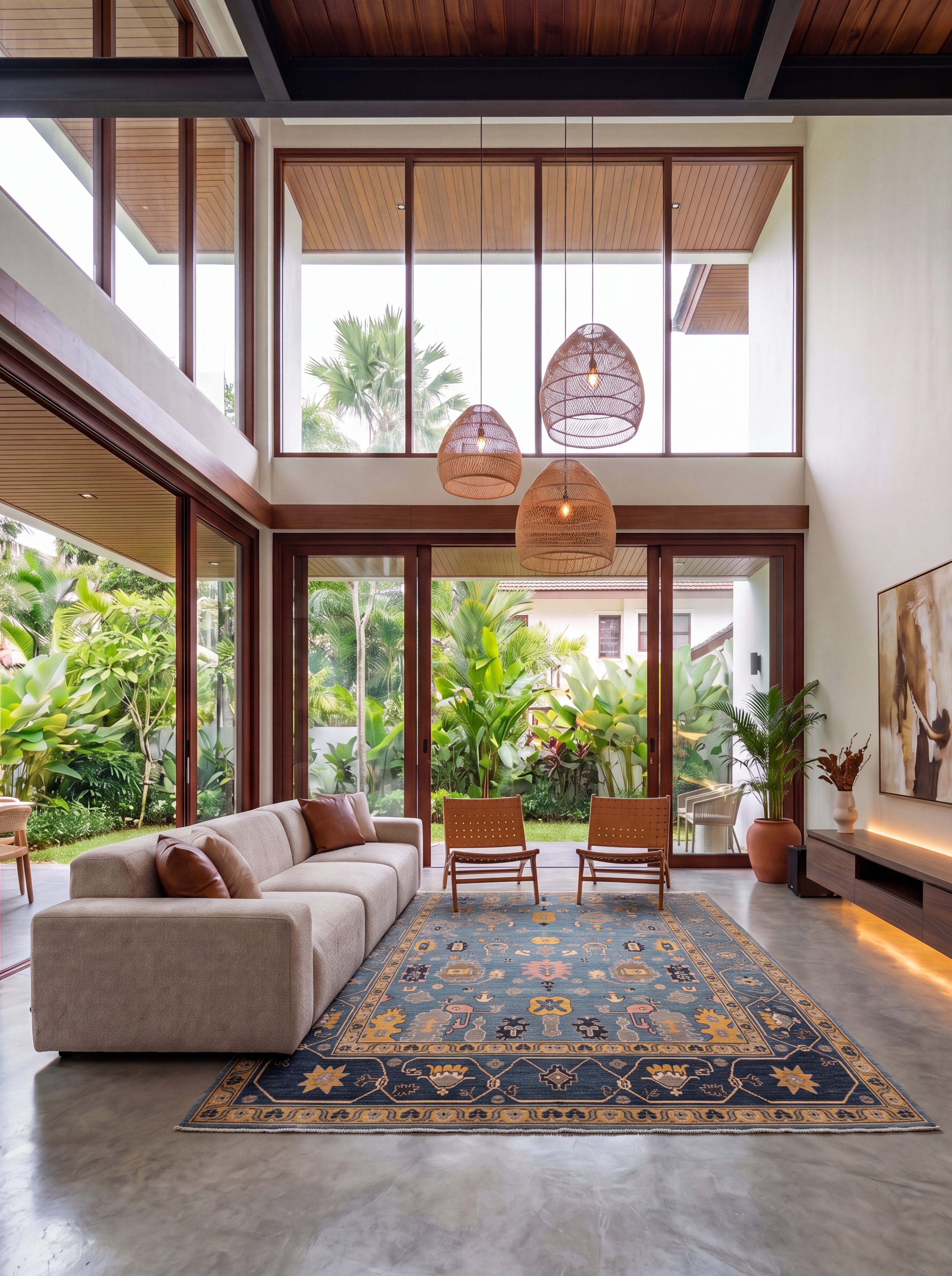 Oushak All-Over Sky Blue, Oushak, Turkey tribal rug, in cerulean blue, Wool, 204 × 305 cm (6'8" × 10'0"), Nasim Carpets Malaysia — view 2