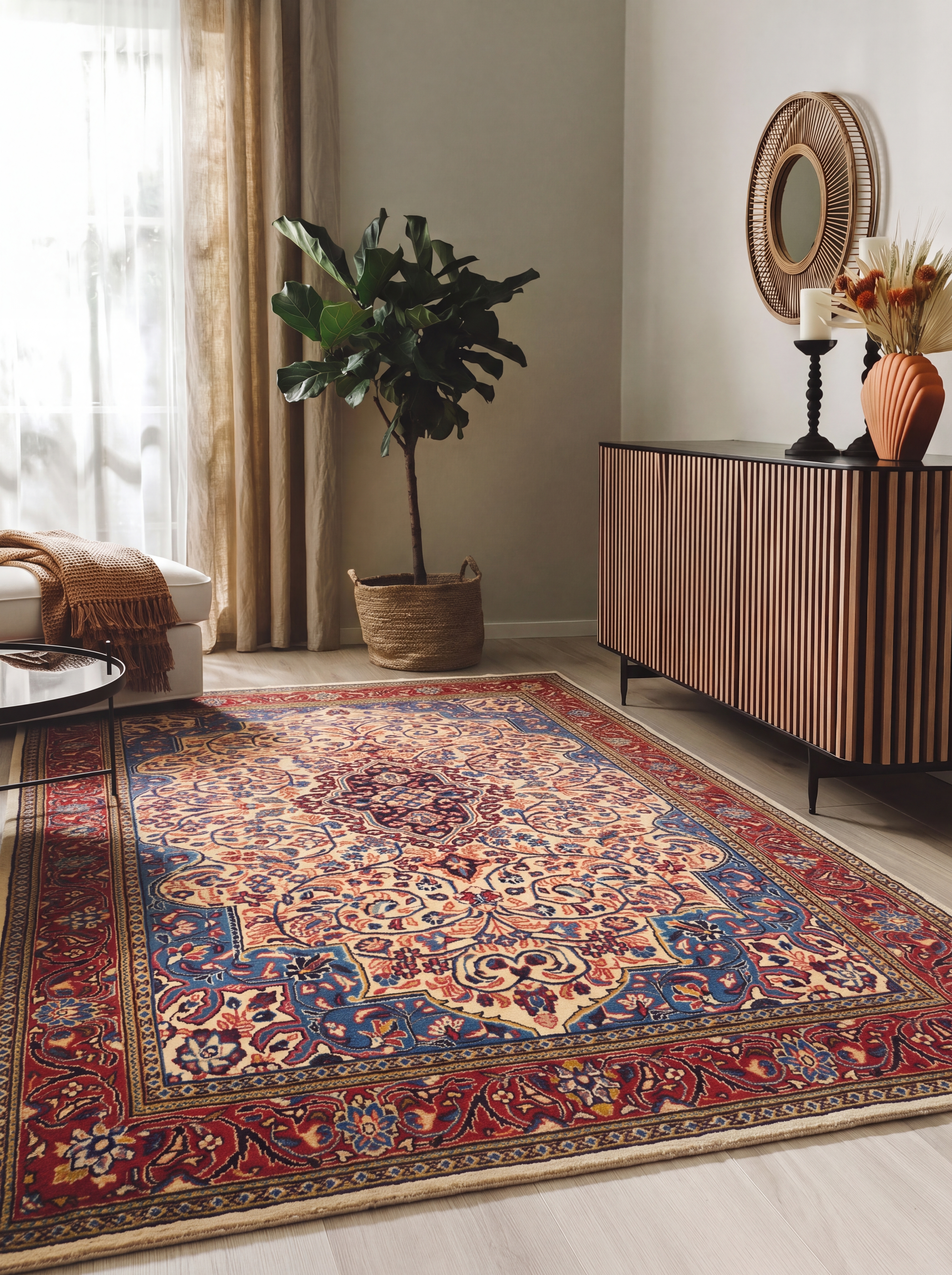 Sarouk Medallion Ivory, Sarouk, Markazi Province, Iran persian rug, in antique ivory, Wool, 134 × 219 cm (4'5" × 7'2"), Nasim Carpets Malaysia — view 2