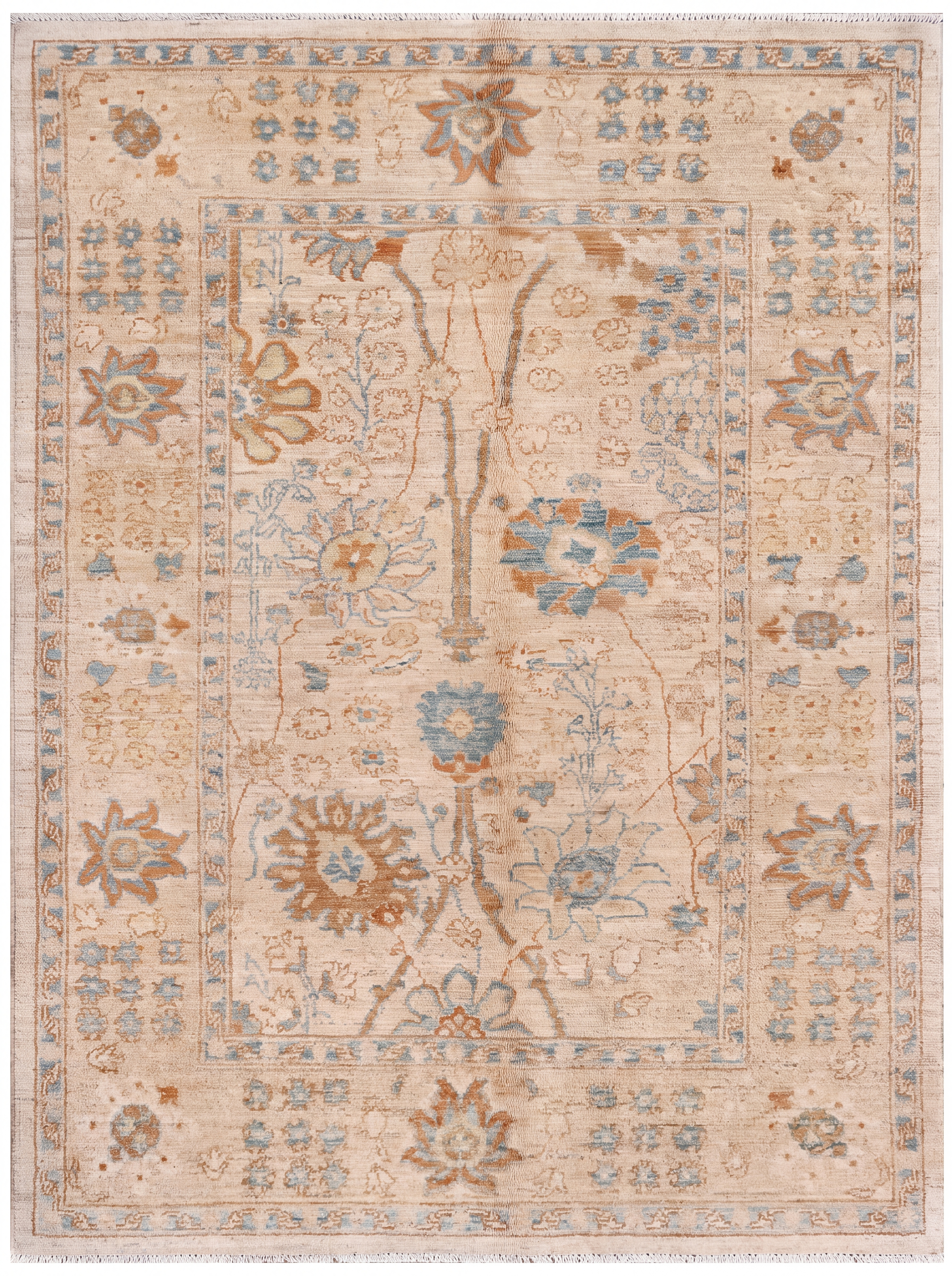 Ziegler Floral Tree-of-Life Ivory, Peshawar, Pakistan (Ziegler/Sultanabad revival tradition) tribal rug, in antique ivory, Wool, 184 × 118 cm (6'0" × 3'10"), Nasim Carpets Malaysia — view 1
