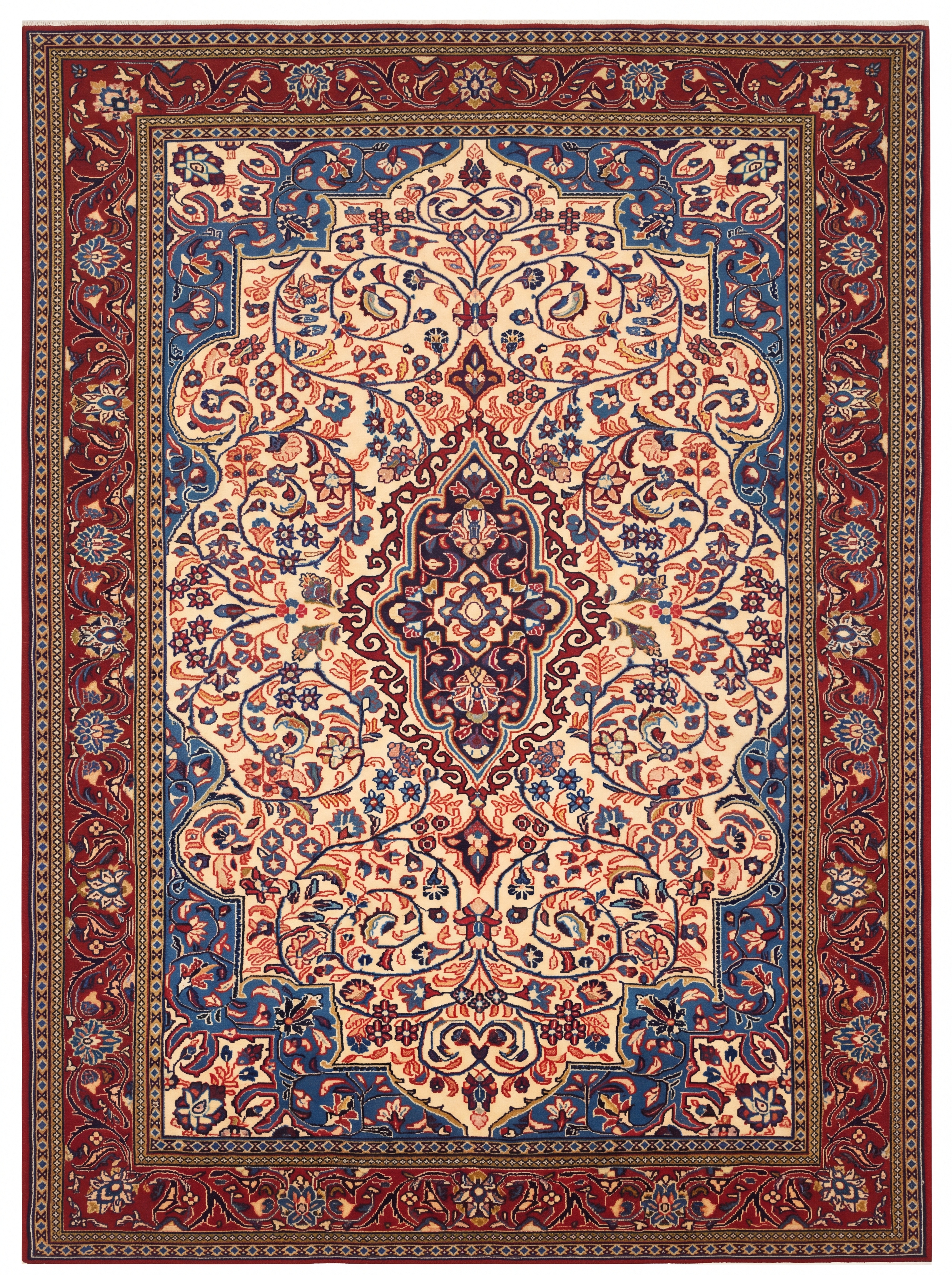 Sarouk Medallion Ivory, Sarouk, Markazi Province, Iran persian rug, in antique ivory, Wool, 134 × 219 cm (4'5" × 7'2"), Nasim Carpets Malaysia — view 1