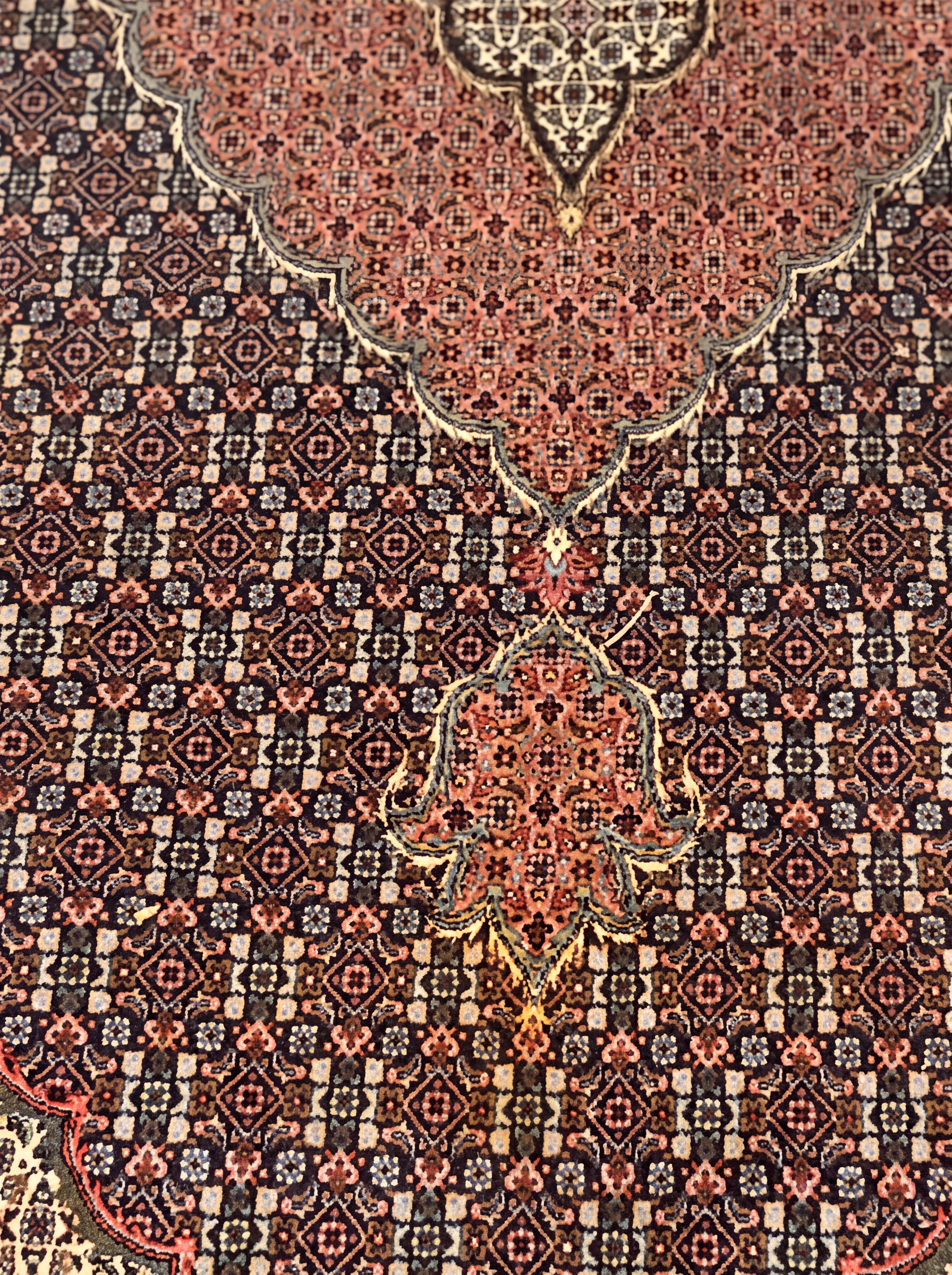Tabriz Mahi Medallion Midnight Brown, Tabriz, East Azerbaijan Province, Iran persian rug, in midnight blue, Wool, 213 × 305 cm (7'0" × 10'0"), Nasim Carpets Malaysia — view 3