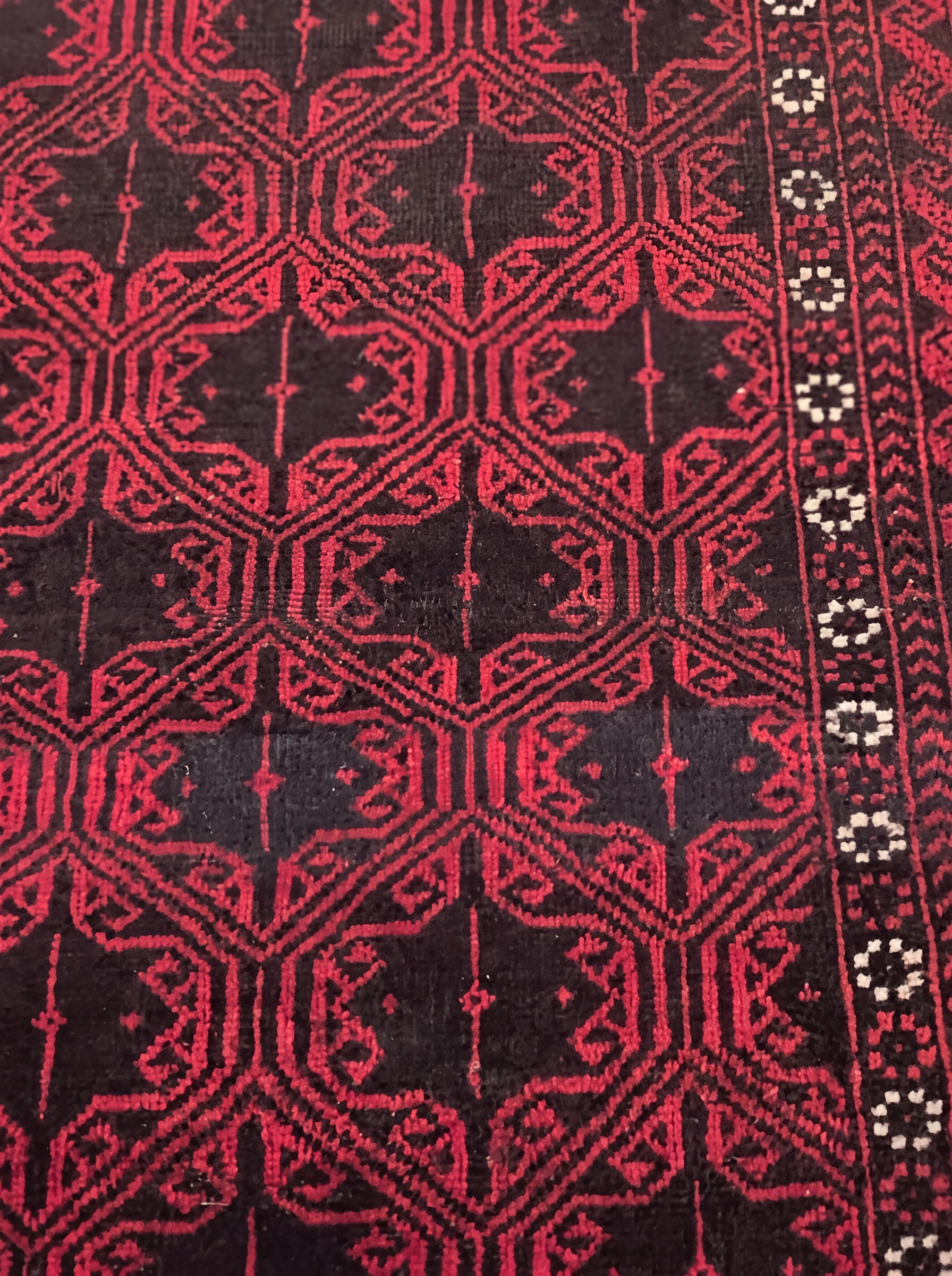 Afghan Ersari All-Over Crimson, Ersari, Northern Afghanistan tribal rug, in crimson red, Wool, 113 × 232 cm (3'8" × 7'7"), Nasim Carpets Malaysia — view 3