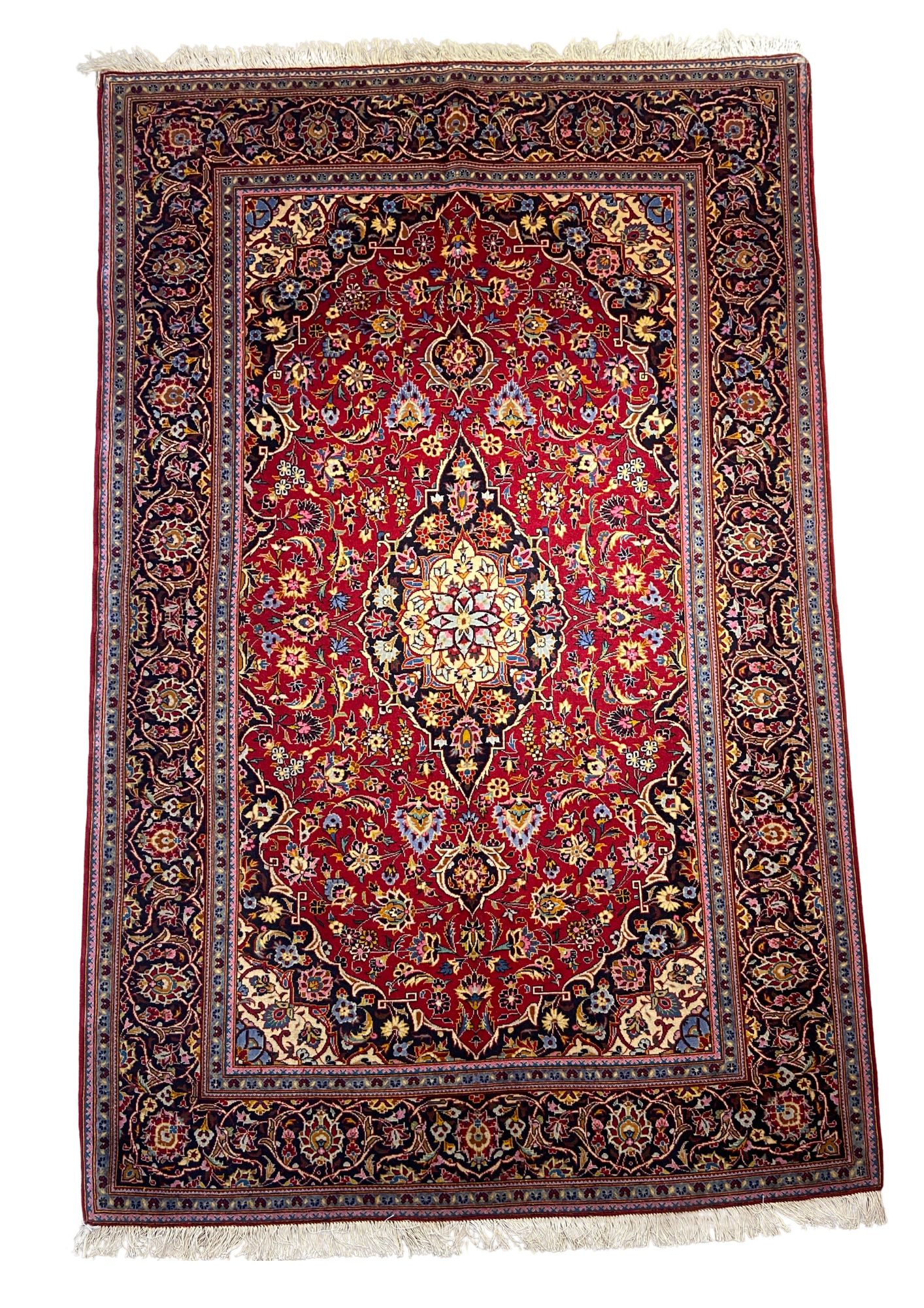 Classic Kashan, Kashan persian rug, in red, Wool, 244 × 305 cm (8'0" × 10'0"), Nasim Carpets Malaysia — view 1