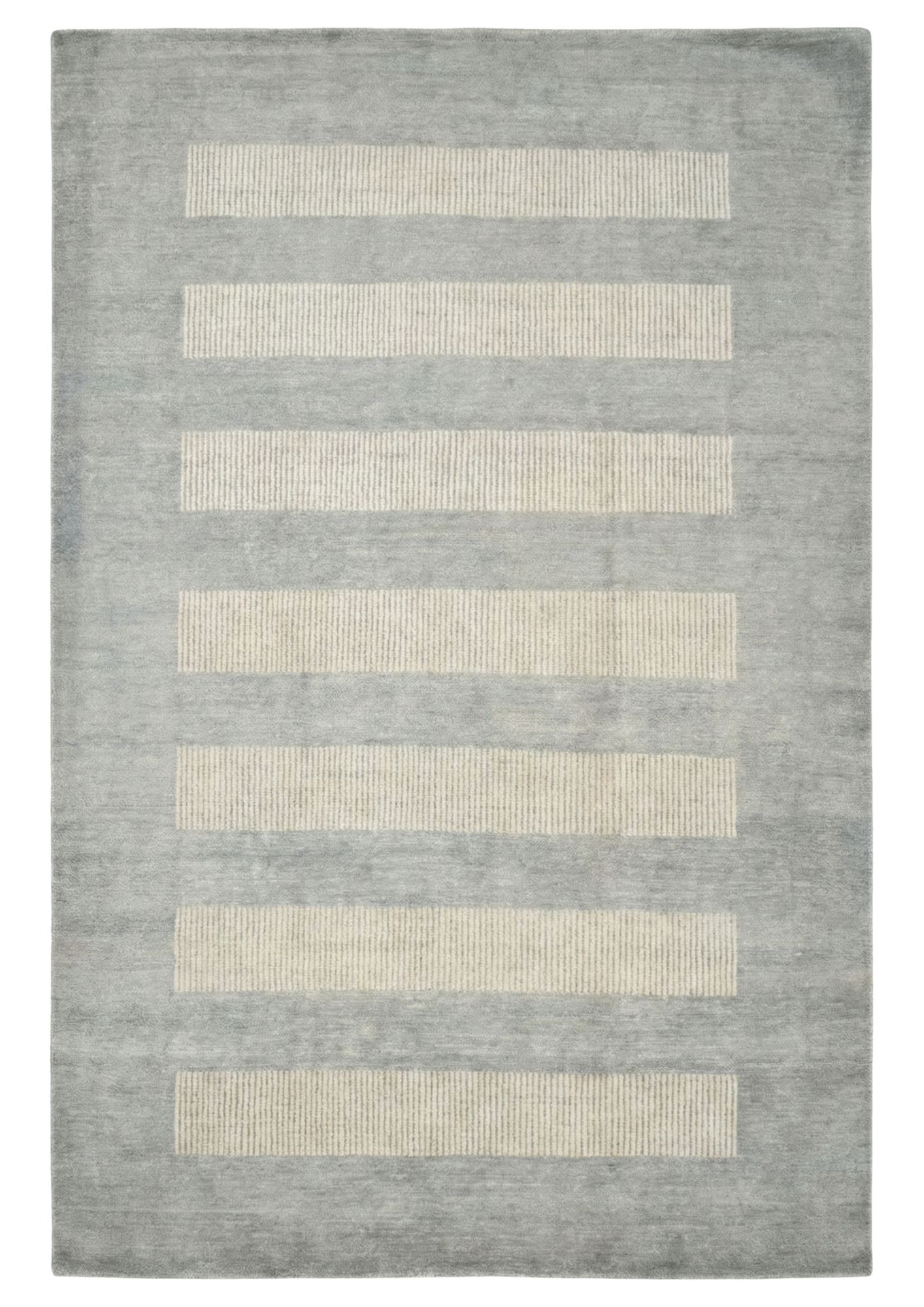 Linear Strip In Grey Rug, in grey, Wool, 182 × 274 cm (6'0" × 9'0"), Nasim Carpets Malaysia — view 1