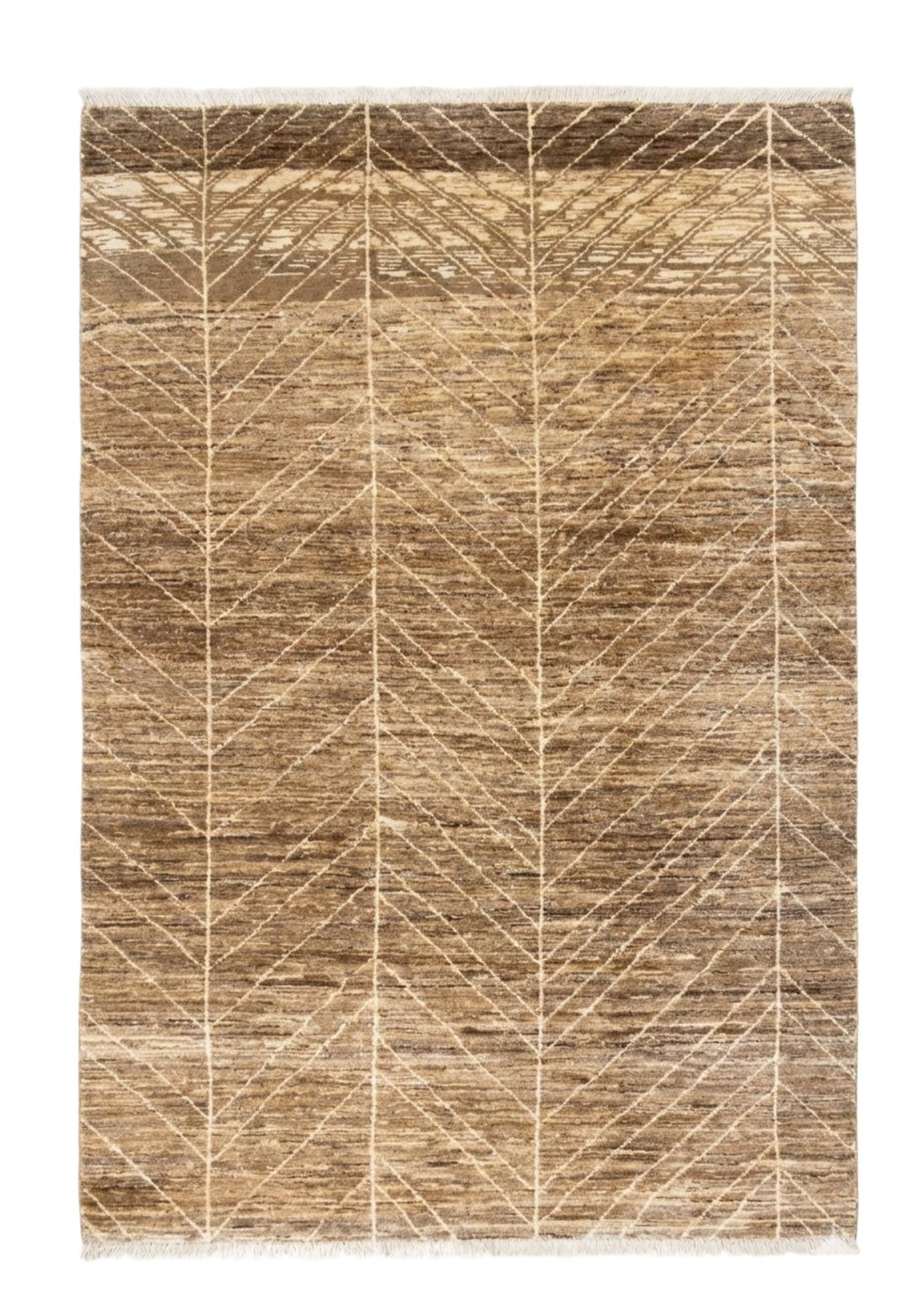 Chevron Natural Herringbone Rug, in brown, Wool, 1.8 × 2.7 m (5'11" × 8'10"), Nasim Carpets Malaysia — view 1