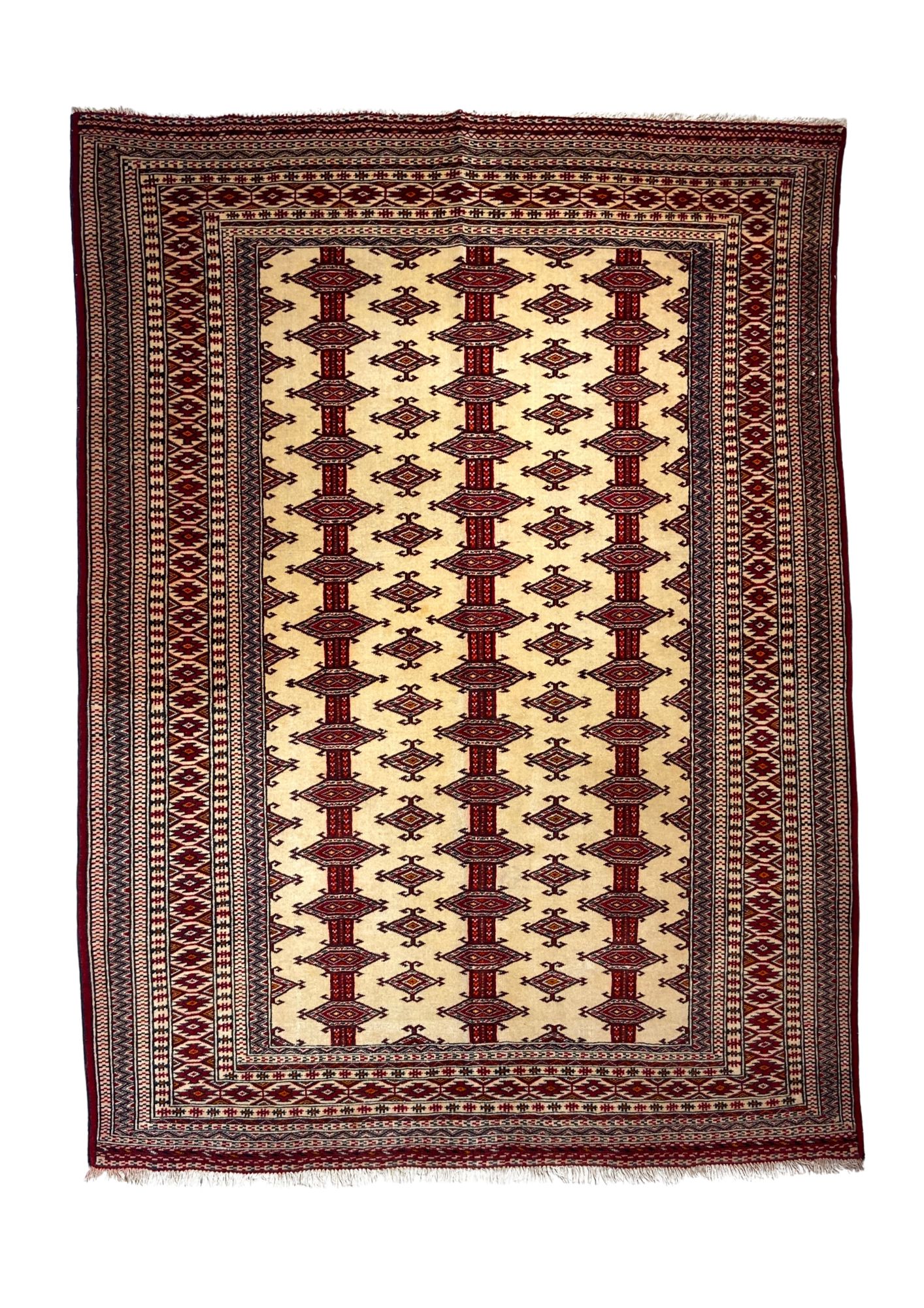 Turkmen Balochi, in ivory, Wool, 0.9 × 1.5 m (2'11" × 4'11"), Nasim Carpets Malaysia — view 1
