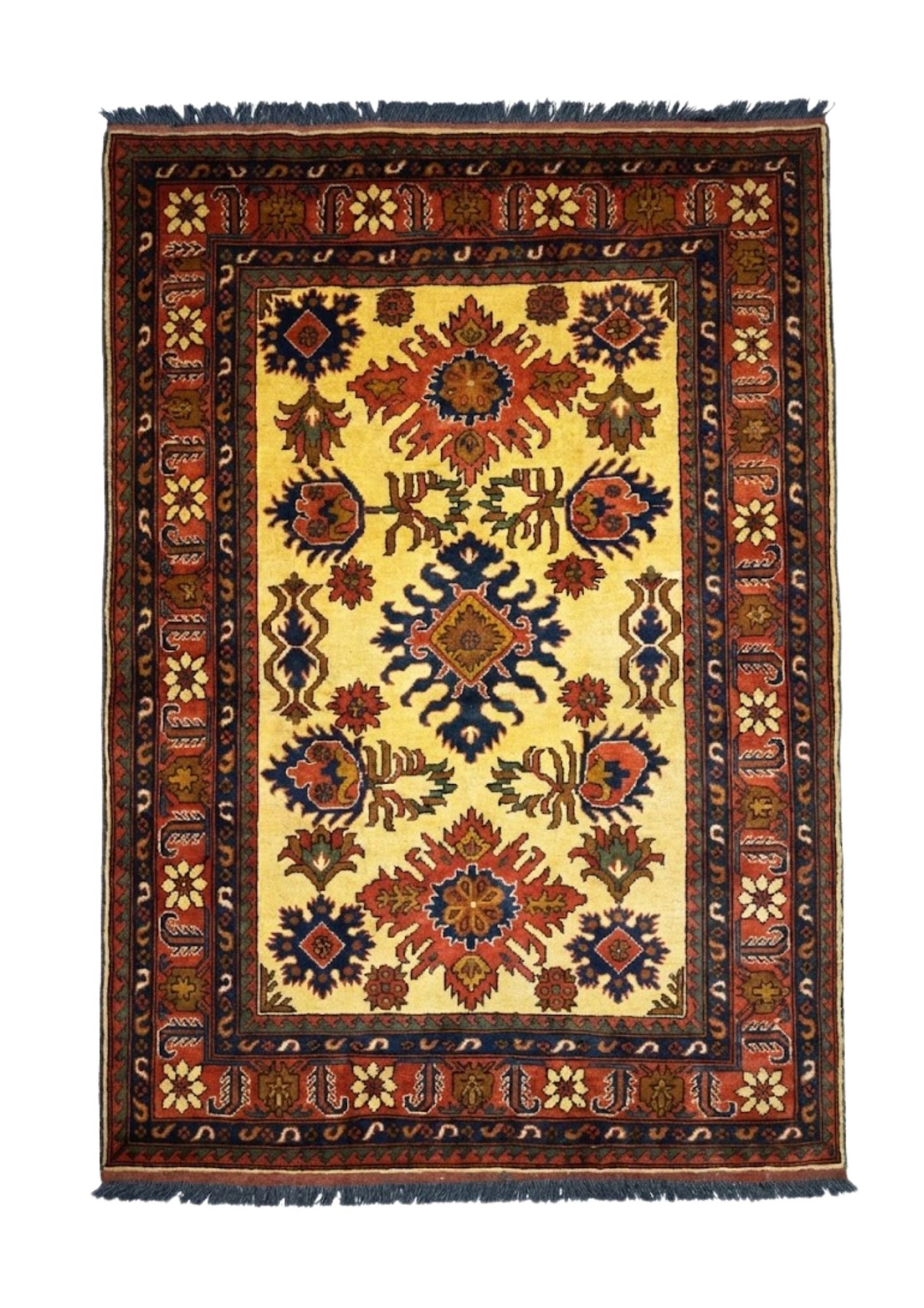 Antique Kazak Eagle Medallion, in yellow, Wool, 1.5 × 2.5 m (4'11" × 8'2"), Nasim Carpets Malaysia — view 1