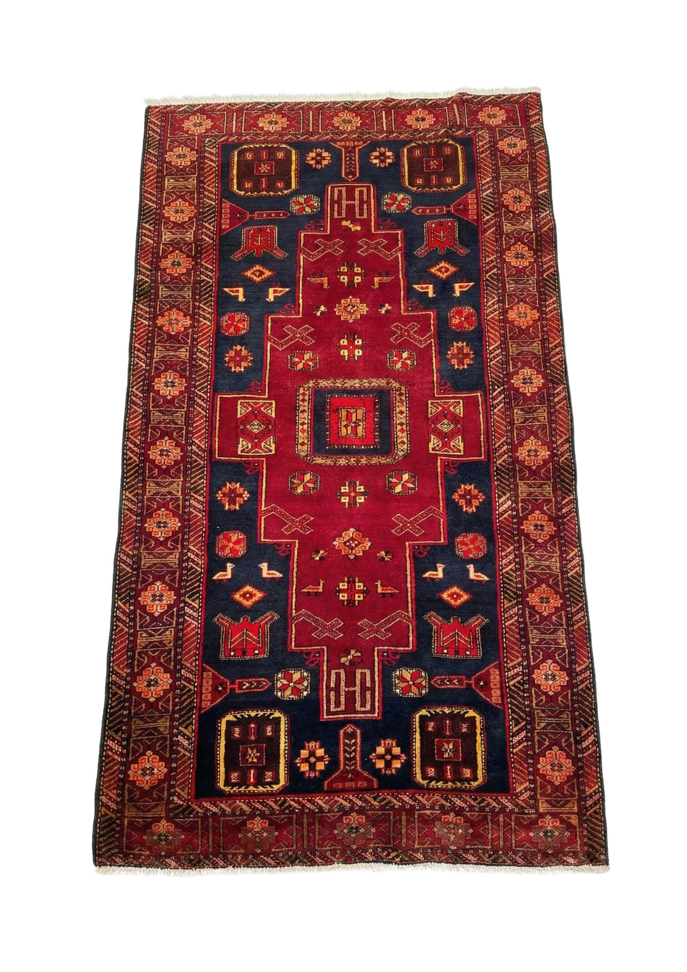 Antique Kurdish Medallion, in red, Wool, 1.5 × 2.5 m (4'11" × 8'2"), Nasim Carpets Malaysia — view 1