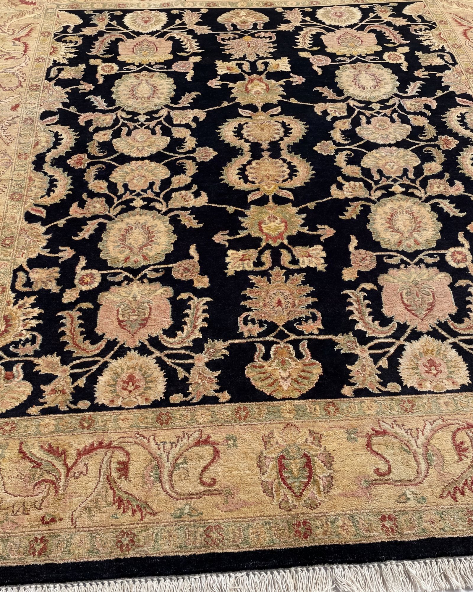 Chobi Ziegler Black & Gold, Pakistan persian rug, in black, Wool, 243 × 304 cm (8'0" × 10'0"), Nasim Carpets Malaysia — view 3