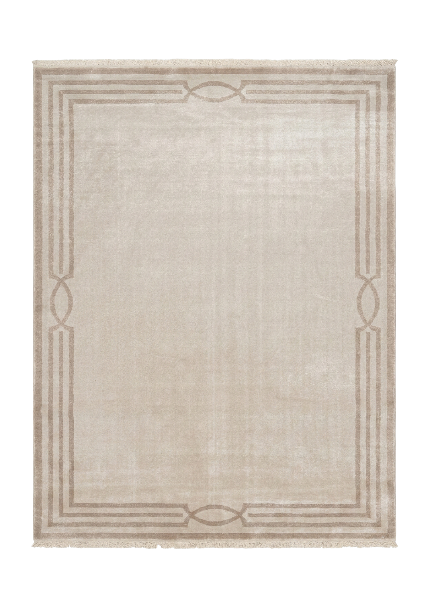 Modern Minimalist Frame Beige, persian rug, 200 × 300 cm (6'7" × 9'10"), Viscose
