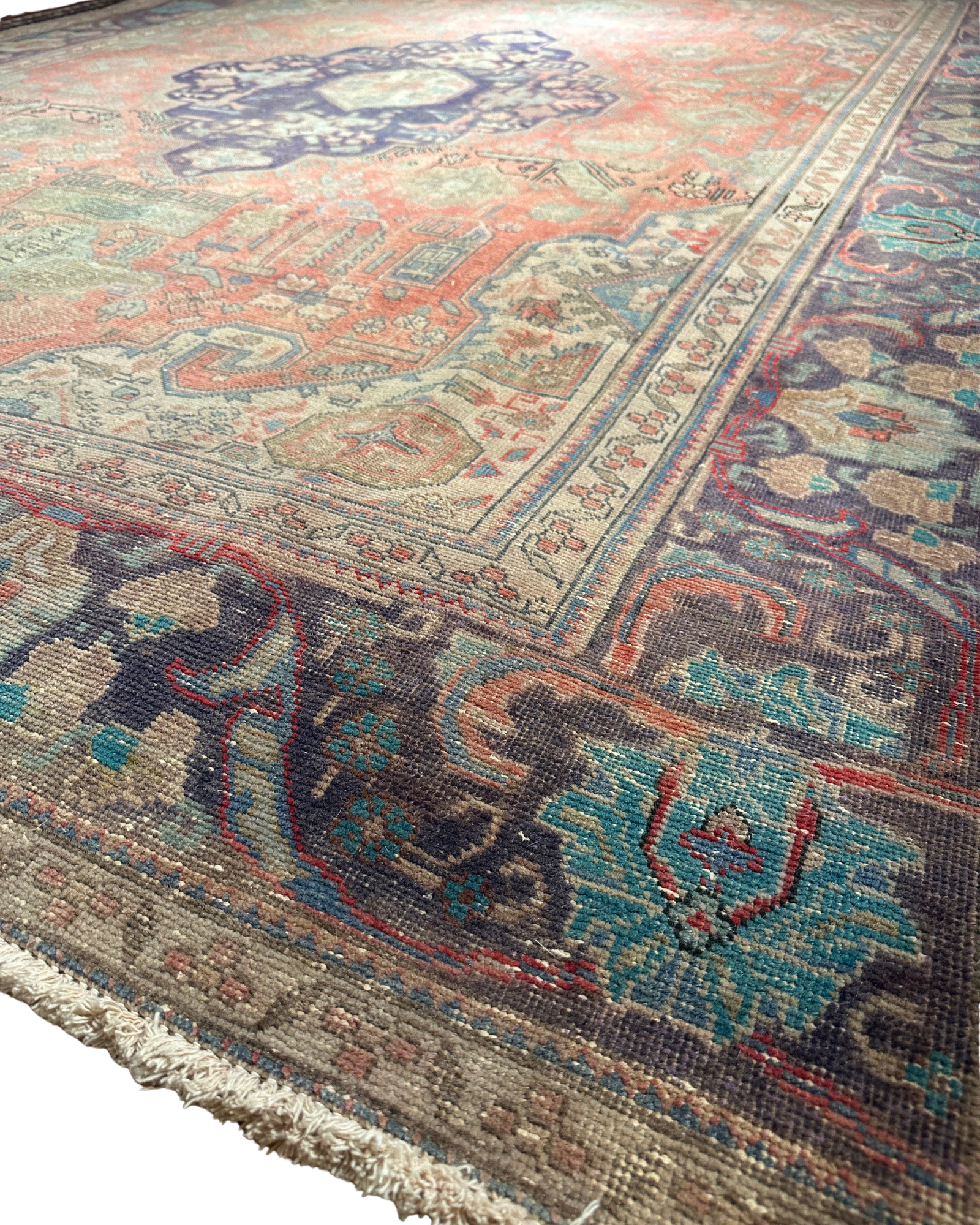 Vintage Kashan Coral Medallion, Kashan persian rug, in rust / terracotta, Wool, 213 × 305 cm (7'0" × 10'0"), Nasim Carpets Malaysia — view 5
