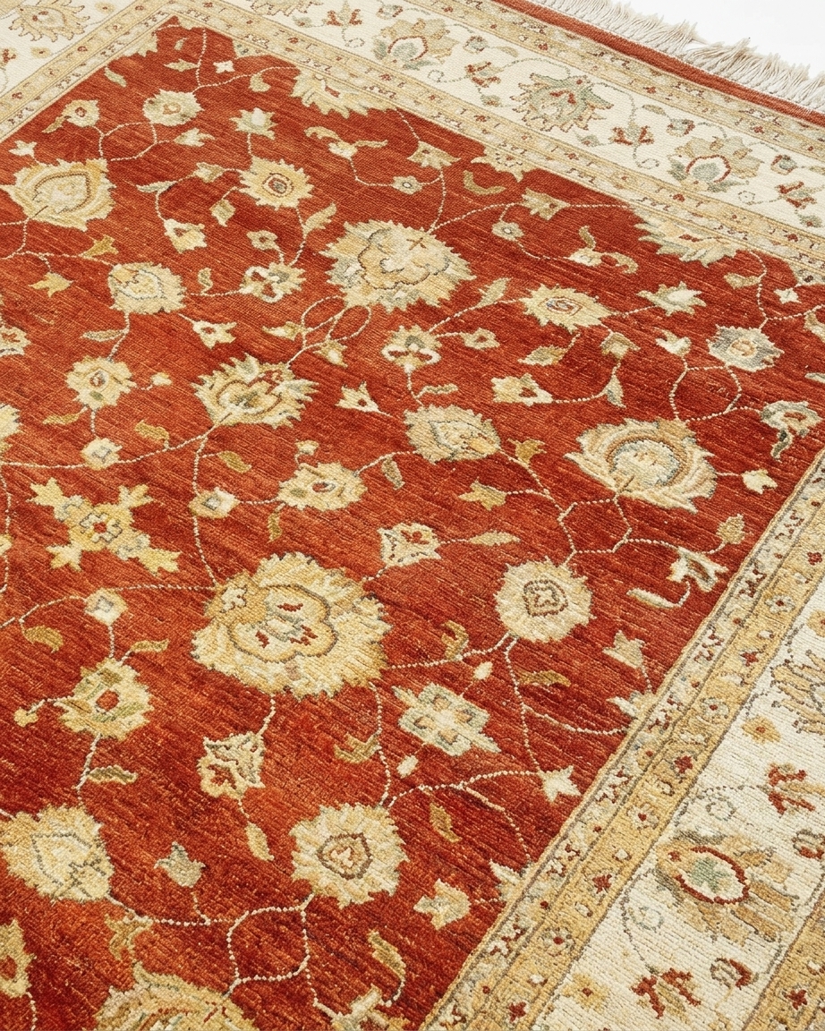 Peshawar Ziegler All-Over Rust, Pakistan persian rug, in terracotta rust, Wool, 183 × 274 cm (6'0" × 9'0"), Nasim Carpets Malaysia — view 3