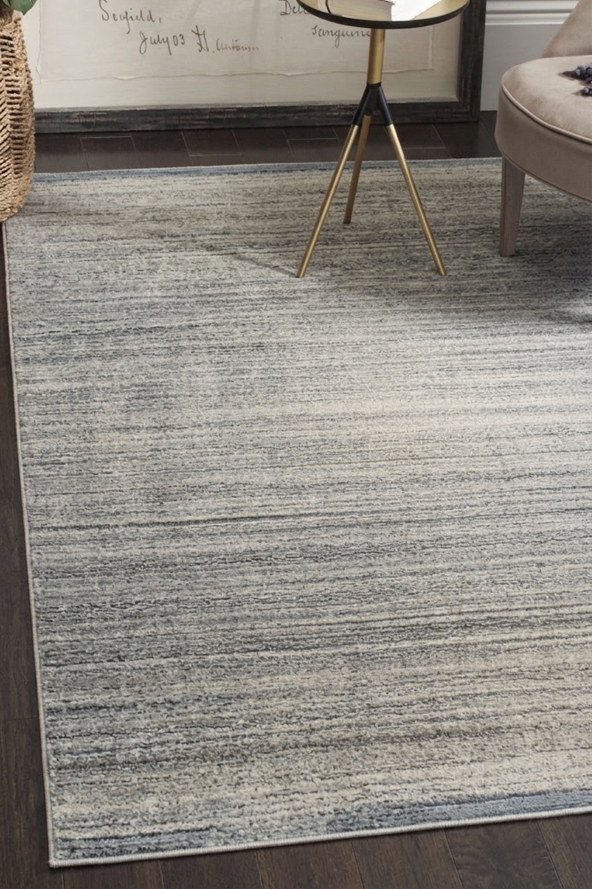 Nepal Striated Grey Rug, Nepal modern rug, in silver grey, Wool, 274 × 363 cm (9'0" × 11'11"), Nasim Carpets Malaysia — view 2