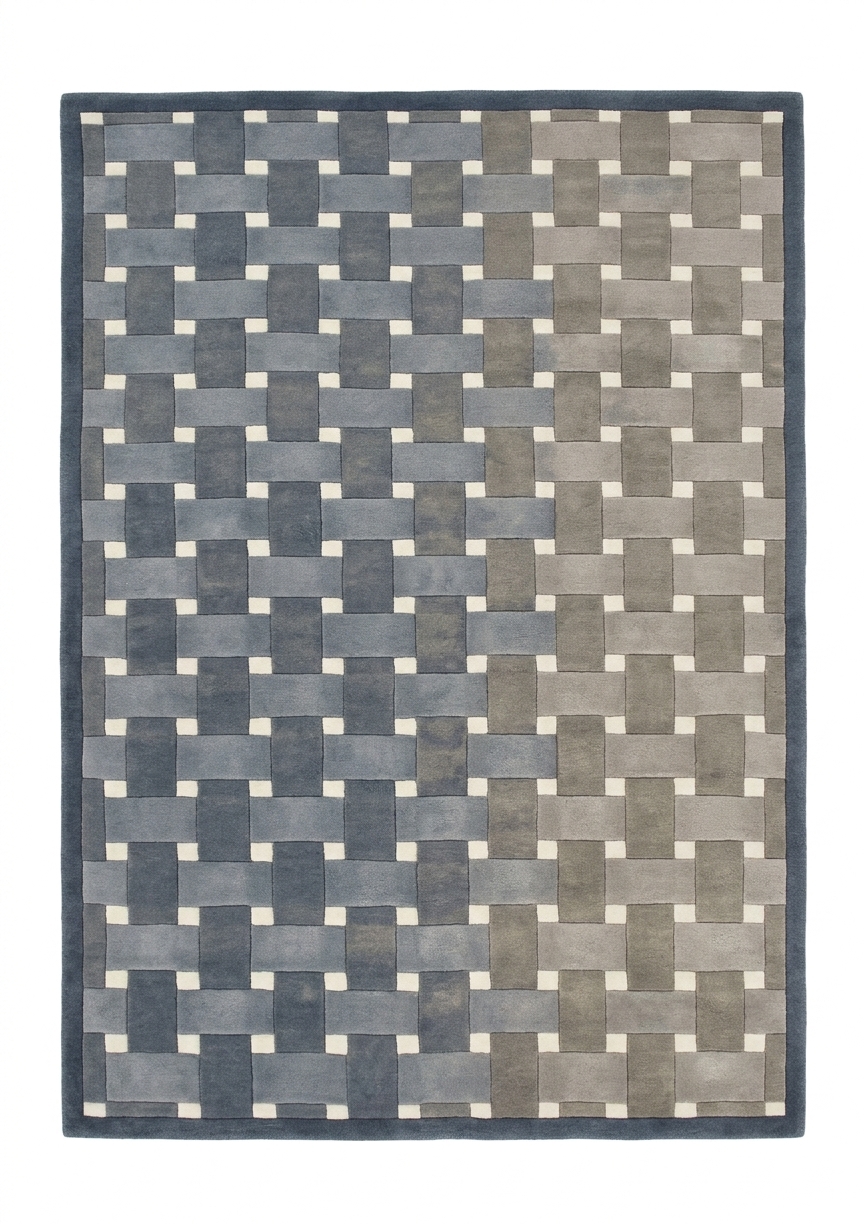 Turkish Basketweave Grey, Turkey modern rug, in smoke grey, Wool, 152 × 216 cm (5'0" × 7'1"), Nasim Carpets Malaysia — view 1
