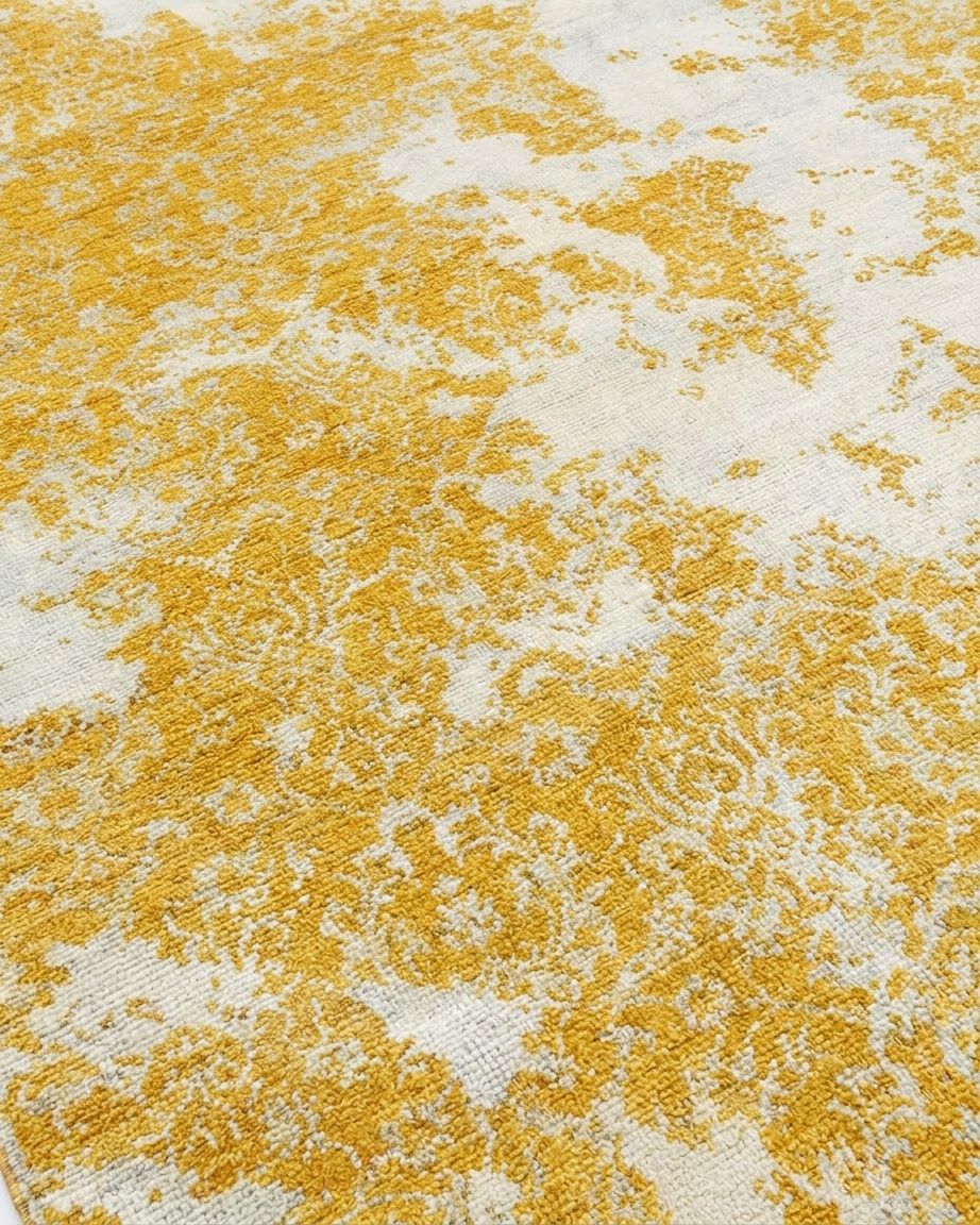 Jaipur Erased Damask Gold, Jaipur, India modern rug, in saffron gold, Wool, 183 × 277 cm (6'0" × 9'1"), Nasim Carpets Malaysia — view 3