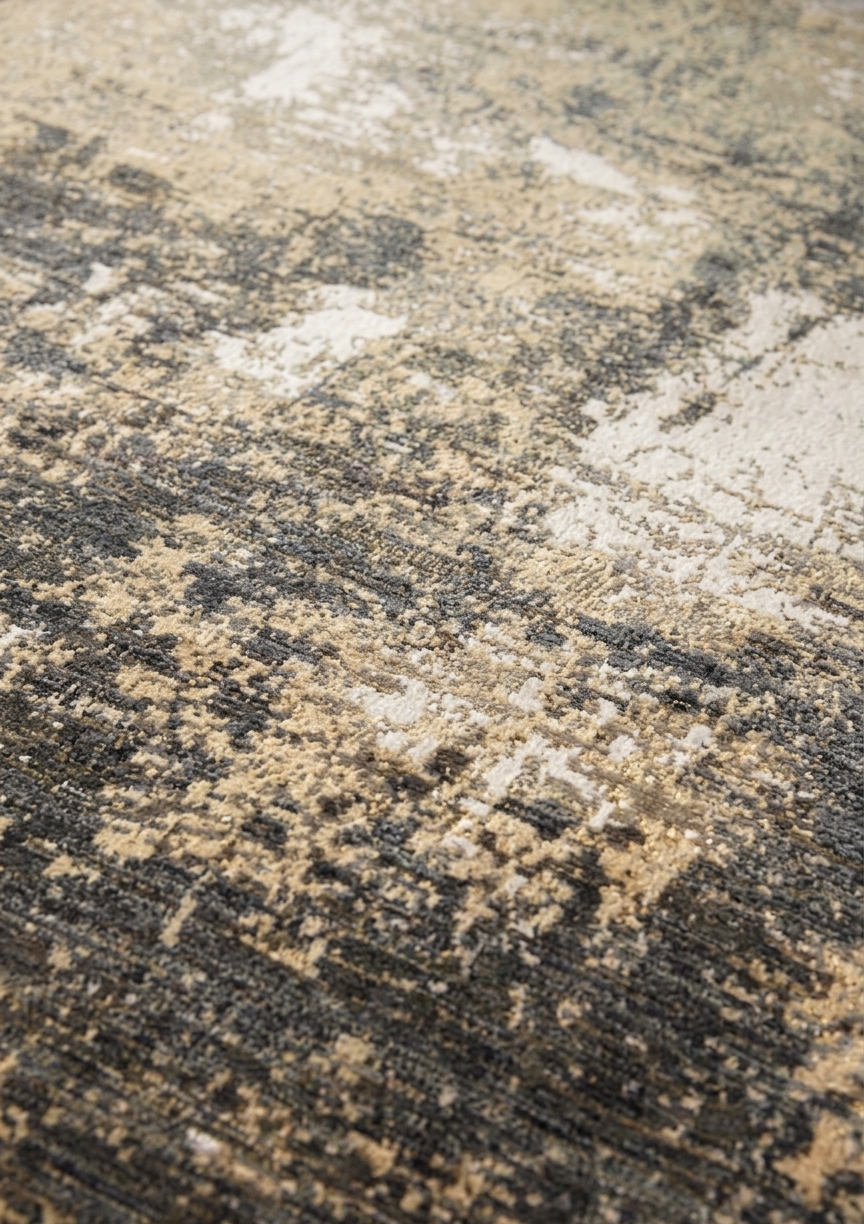 Afghan Galaxy Abstract Cream Grey, Afghanistan modern rug, in cream, Wool, 146 × 186 cm (4'9" × 6'1"), Nasim Carpets Malaysia — view 3