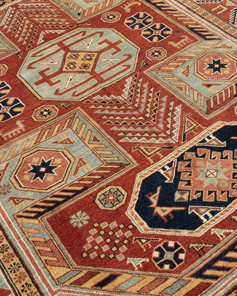 Kazak Lesghi Star Rust, Kazak, Caucasus persian rug, in terracotta red, Wool, 168 × 274 cm (5'6" × 9'0"), Nasim Carpets Malaysia — view 3