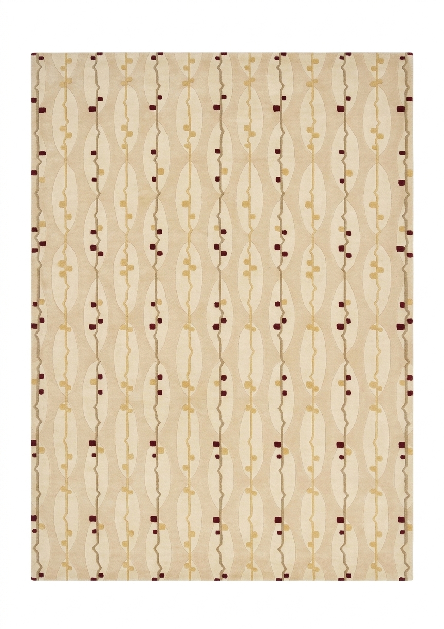 Tibetan Vine Scroll Cream, Nepal modern rug, in cream, Wool, 180 × 256 cm (5'11" × 8'5"), Nasim Carpets Malaysia — view 1
