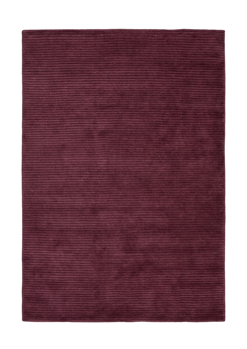 Nepal Ribbed Plain Burgundy, Kathmandu, Nepal modern rug, in burgundy, Wool, 155 × 216 cm (5'1" × 7'1"), Nasim Carpets Malaysia — view 1