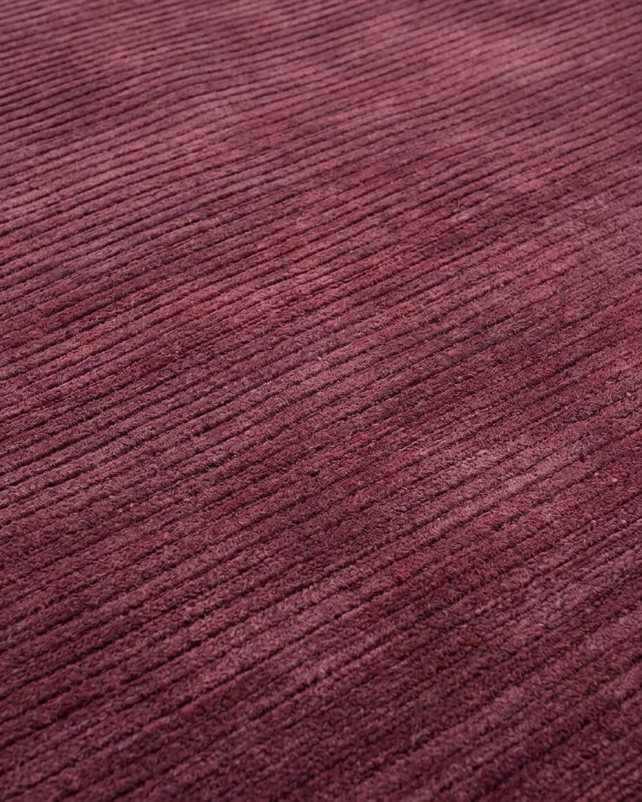 Nepal Ribbed Plain Burgundy, Kathmandu, Nepal modern rug, in burgundy, Wool, 155 × 216 cm (5'1" × 7'1"), Nasim Carpets Malaysia — view 3