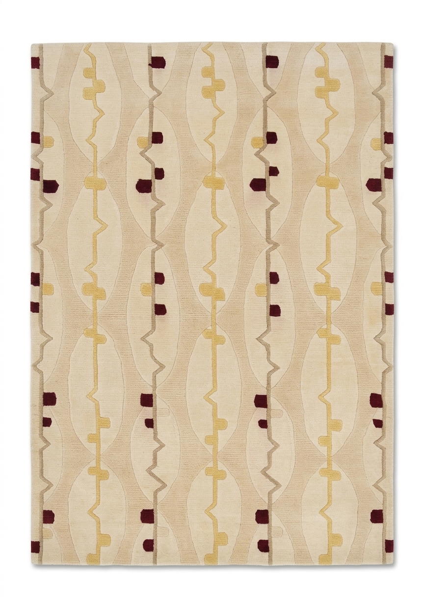 Tibetan Modernist Stripe Ivory, Nepal modern rug, in ivory, Wool, 91 × 152 cm (3'0" × 5'0"), Nasim Carpets Malaysia — view 1