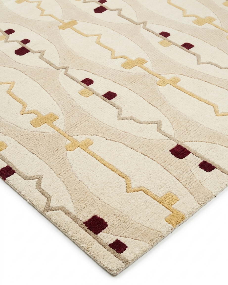 Tibetan Modernist Stripe Ivory, Nepal modern rug, in ivory, Wool, 91 × 152 cm (3'0" × 5'0"), Nasim Carpets Malaysia — view 3