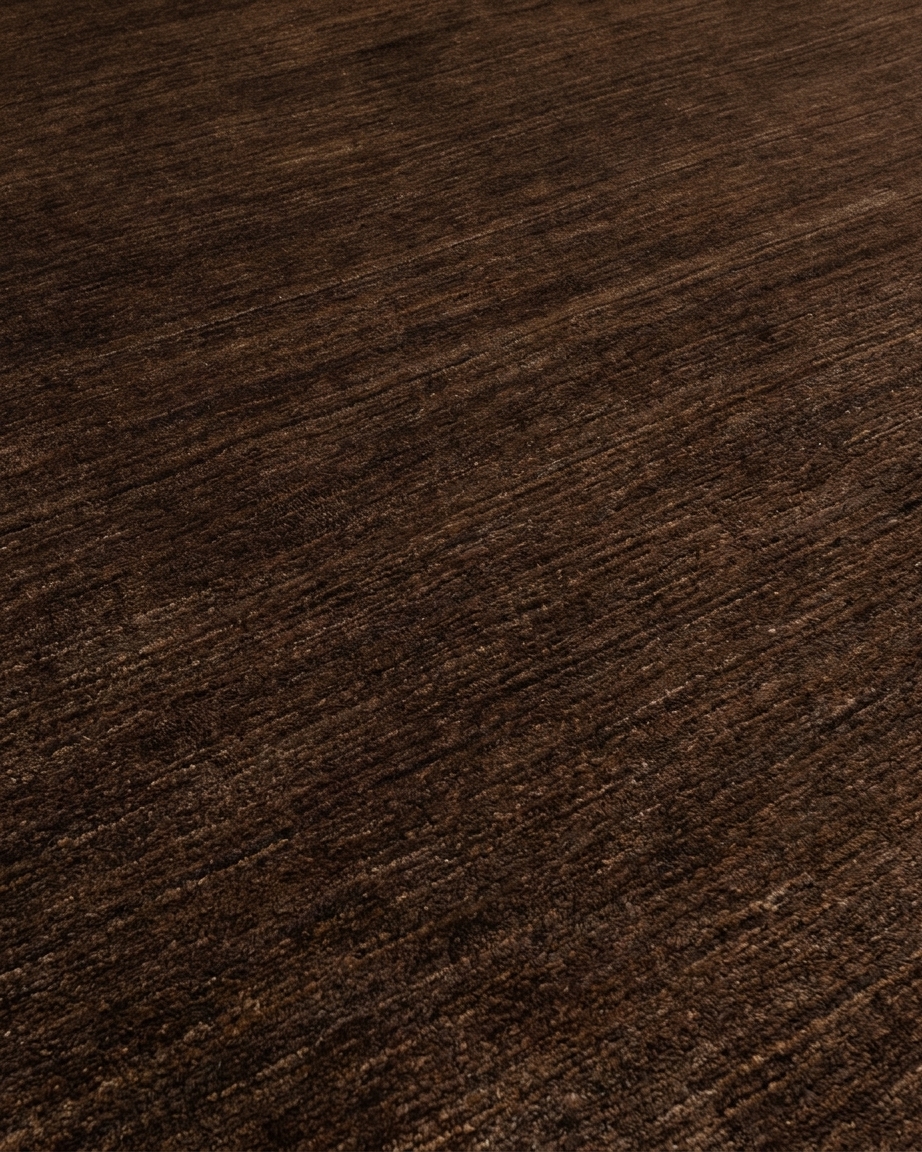 Gabbeh Solid Brown, Fars Province, Iran modern rug, in chocolate brown, Wool, 244 × 305 cm (8'0" × 10'0"), Nasim Carpets Malaysia — view 3
