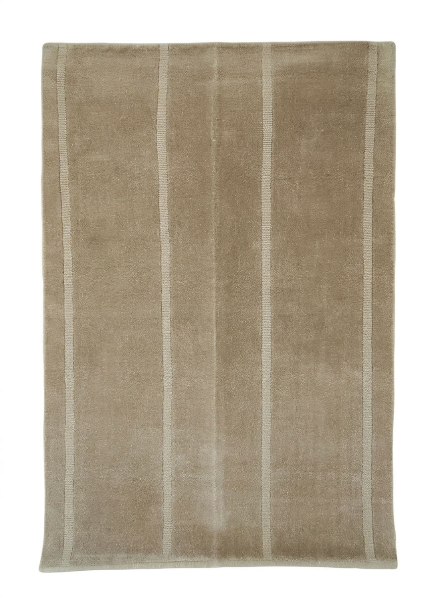 Indo Loribaft Stripe Taupe, India modern rug, in taupe, Wool, 128 × 192 cm (4'2" × 6'4"), Nasim Carpets Malaysia — view 1