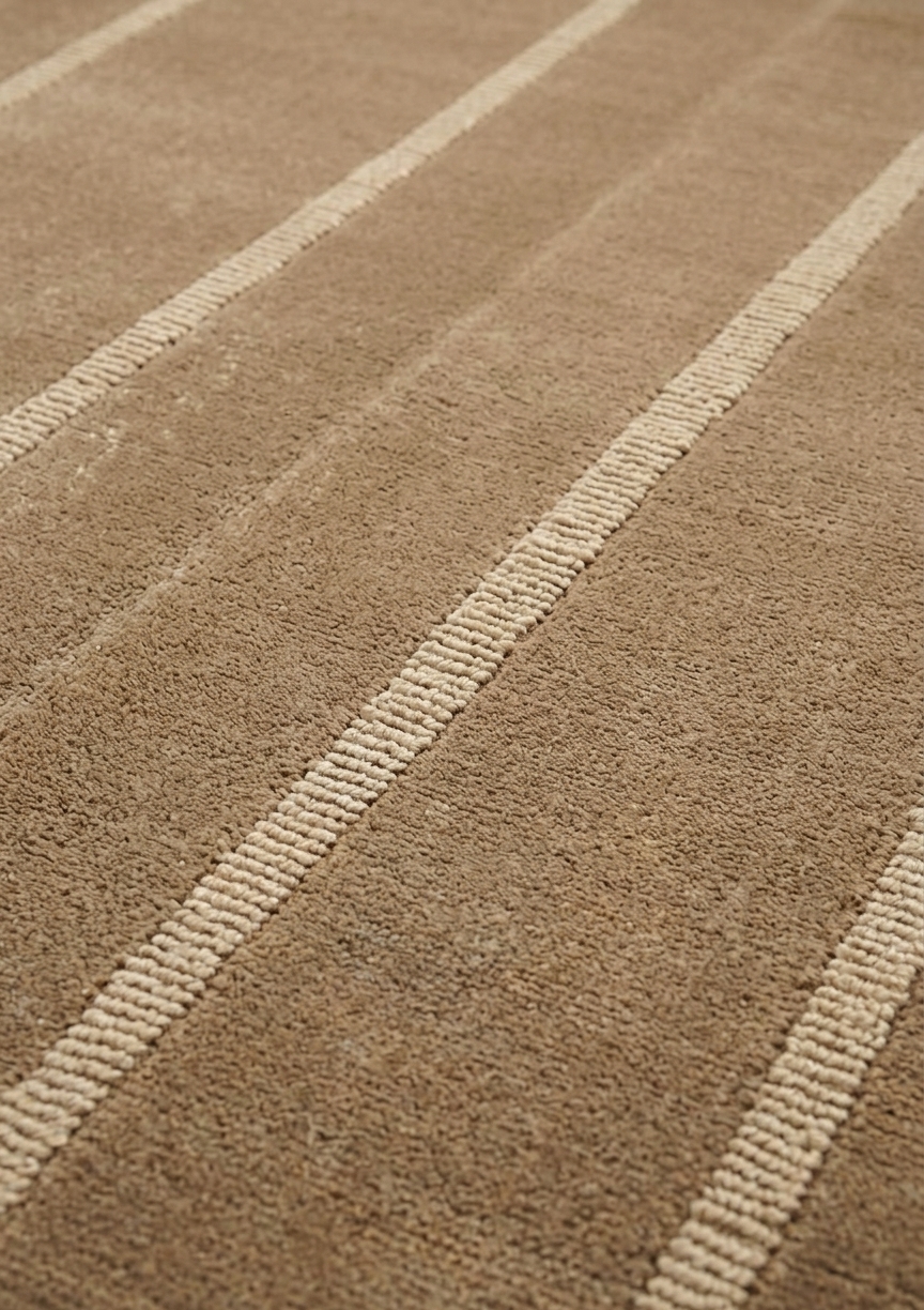 Indo Loribaft Stripe Taupe, India modern rug, in taupe, Wool, 128 × 192 cm (4'2" × 6'4"), Nasim Carpets Malaysia — view 3