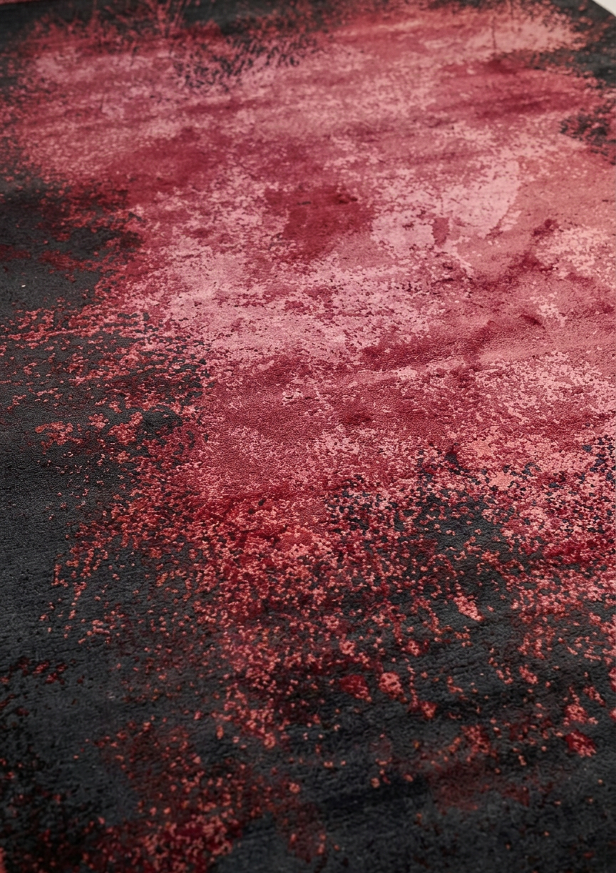 Belgian Abstract Splash Crimson, Belgium modern rug, in crimson red, Wool, 201 × 299 cm (6'7" × 9'10"), Nasim Carpets Malaysia — view 3