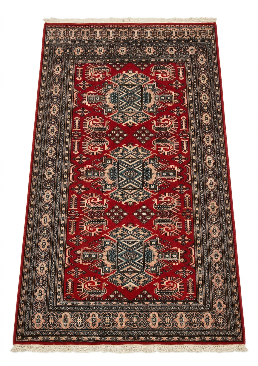 Fars Murgh Bird Medallion Red, Fars Province, Iran tribal rug, in crimson red, Wool, 121 × 182 cm (4'0" × 6'0"), Nasim Carpets Malaysia — view 1