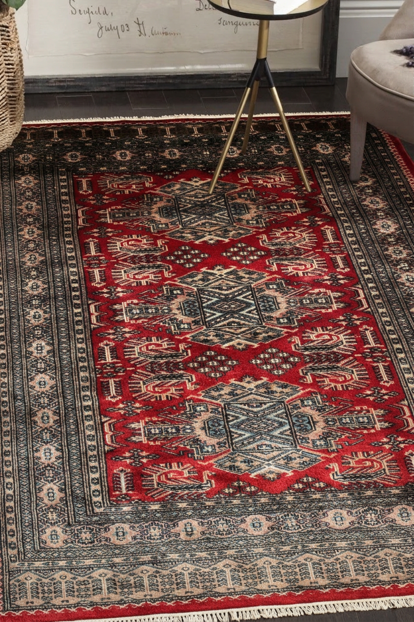 Fars Murgh Bird Medallion Red, Fars Province, Iran tribal rug, in crimson red, Wool, 121 × 182 cm (4'0" × 6'0"), Nasim Carpets Malaysia — view 2