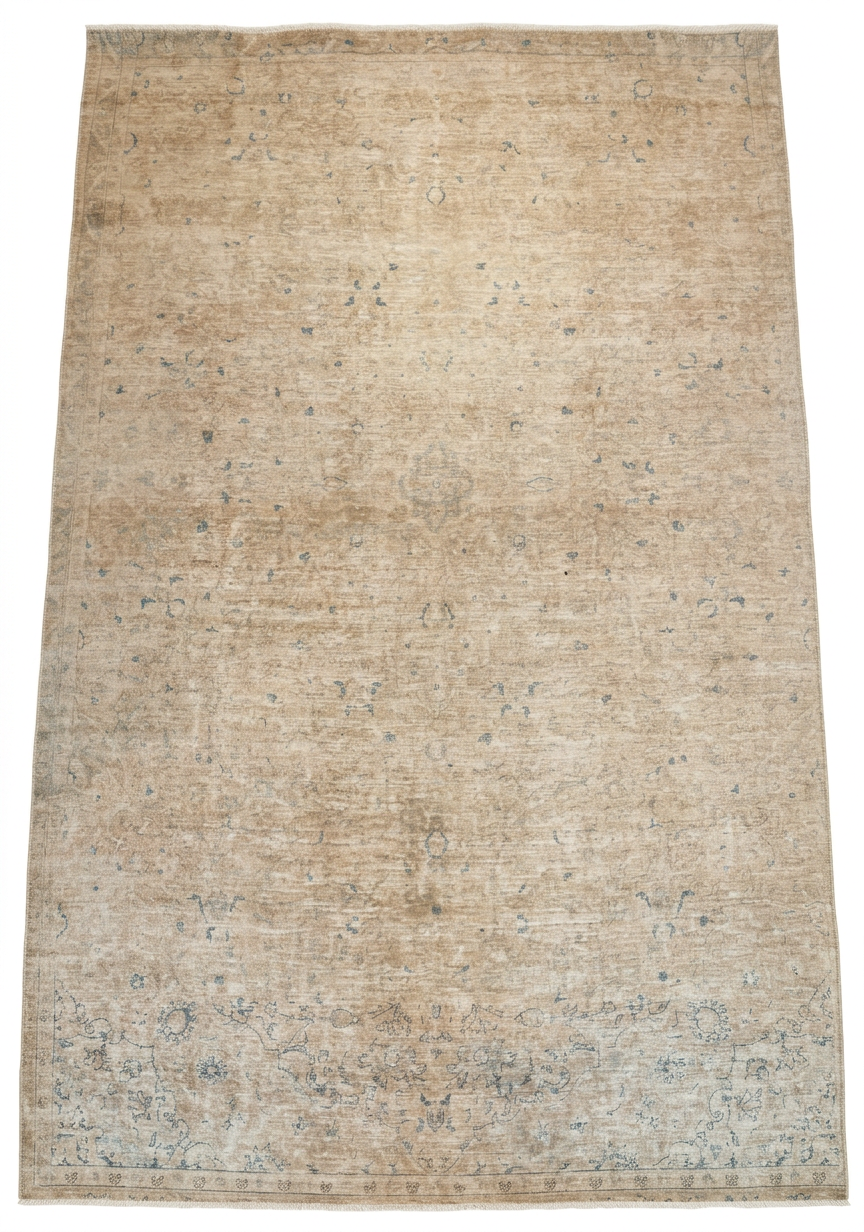 Kerman All-Over Faded Sand, Kerman persian rug, in sand, Wool, 213 × 304 cm (7'0" × 10'0"), Nasim Carpets Malaysia — view 1
