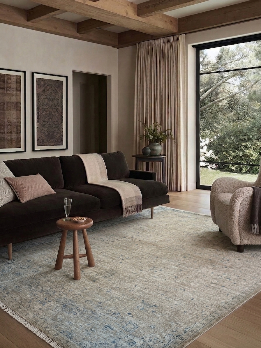 Kerman All-Over Faded Sand, Kerman persian rug, in sand, Wool, 213 × 304 cm (7'0" × 10'0"), Nasim Carpets Malaysia — view 2