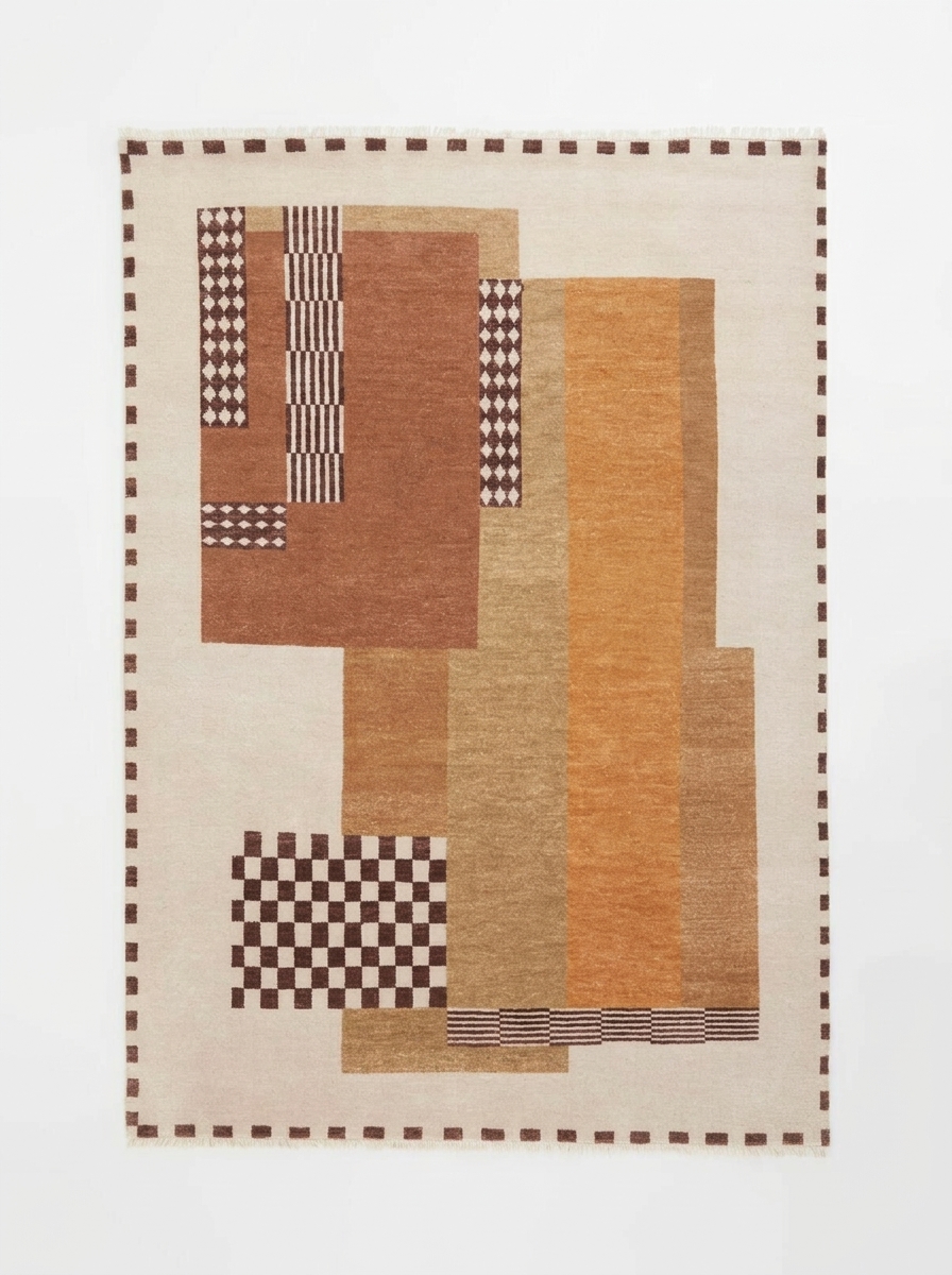Bauhaus Blocks, custom rug, 200 × 300 cm (6'7" × 9'10"), Nasim Carpets Malaysia