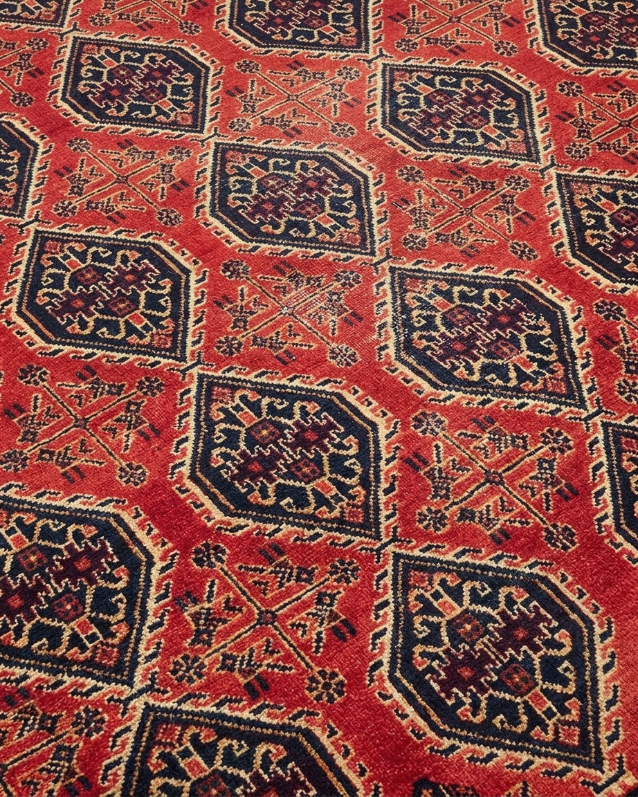 Afshar Lattice Diamond Red, Afshar, Iran tribal rug, in madder red, Wool, 171 × 244 cm (5'7" × 8'0"), Nasim Carpets Malaysia — view 3