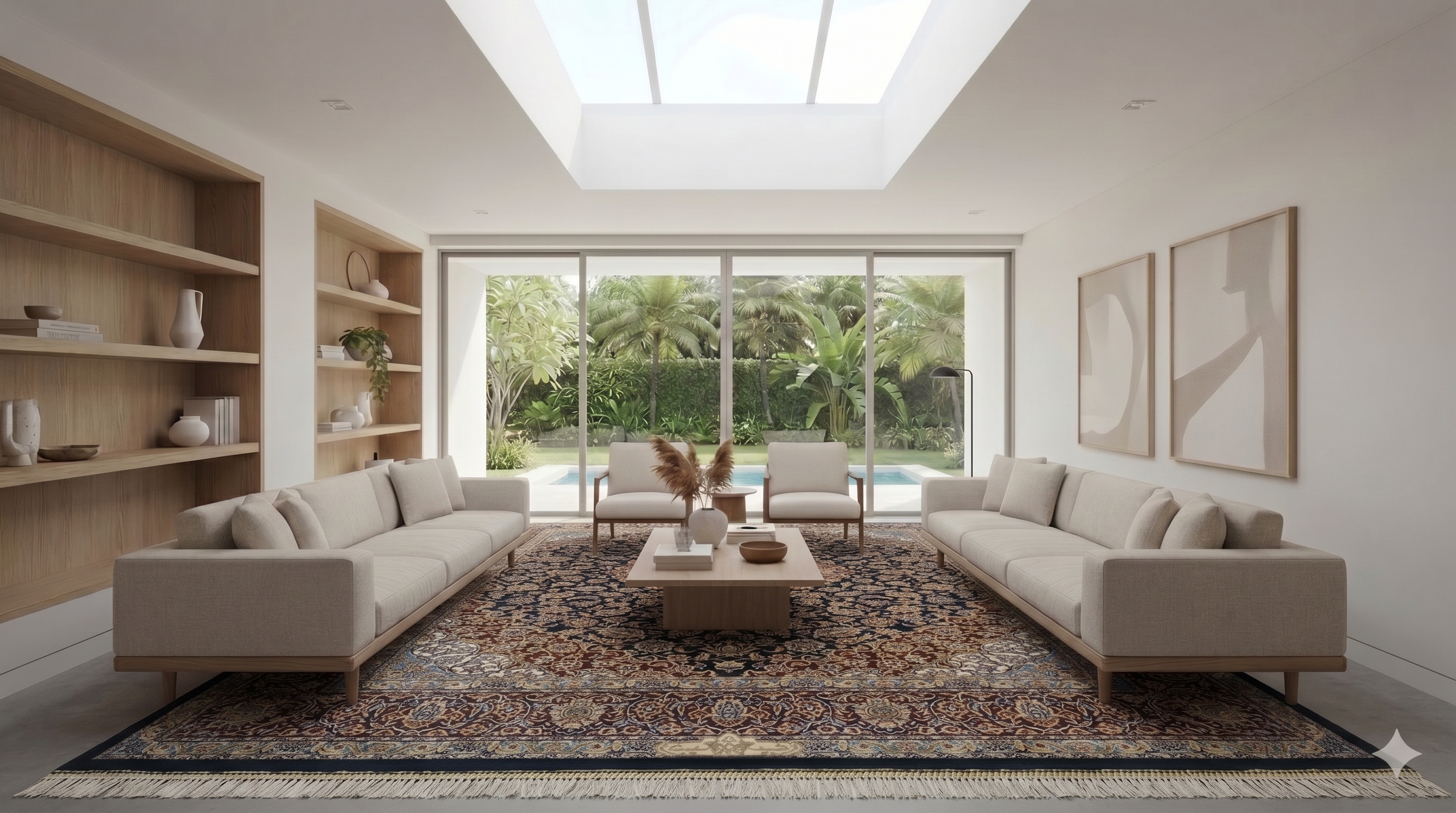 Isfahan Medallion Navy, Isfahan, Iran bespoke rug, in midnight navy, Bamboo Silk, 91 × 152 cm (3'0" × 5'0"), Nasim Carpets Malaysia — view 2